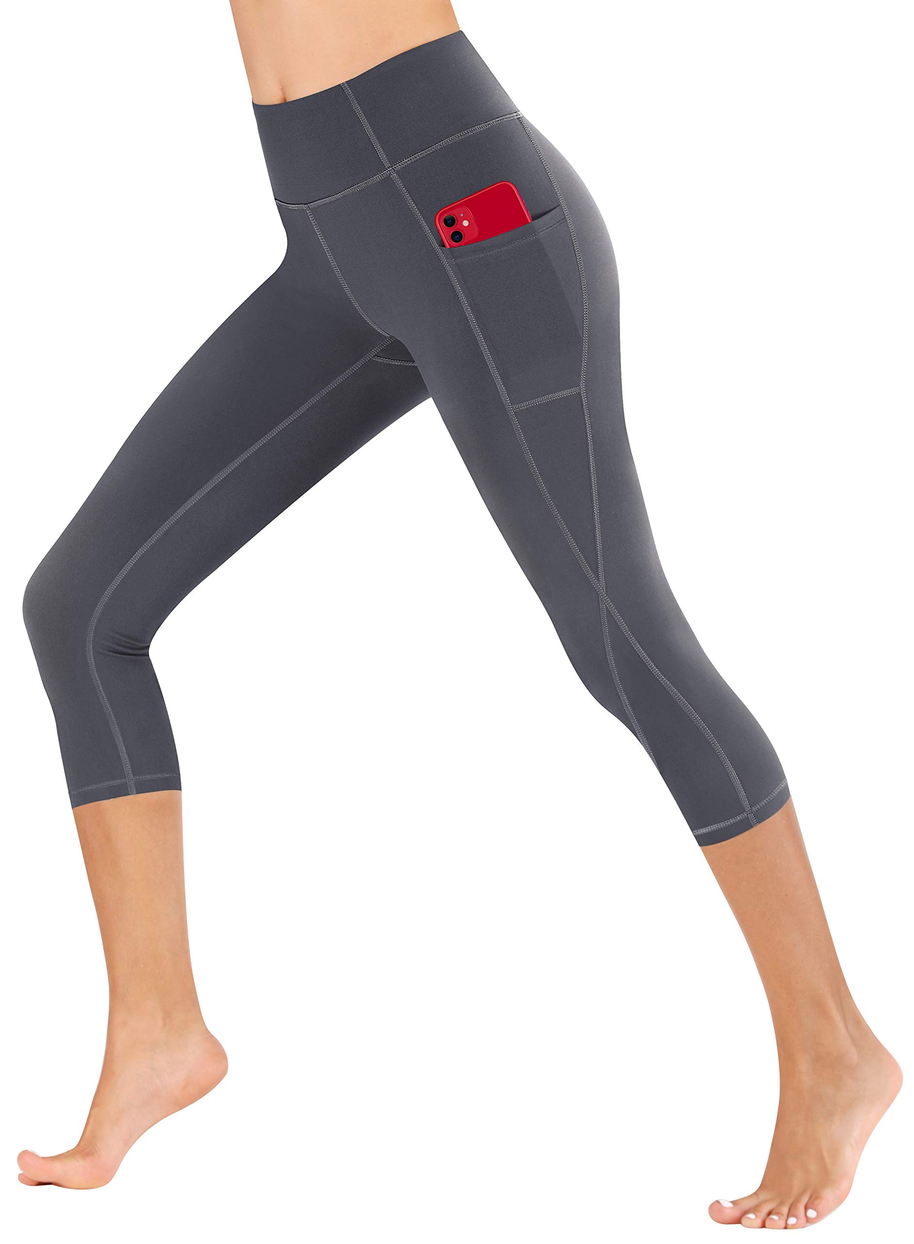 Healthyoga Women's High Waist Yoga Pants with Pockets - Breathable Workout Leggings for Running, Gym & Lounge Wear