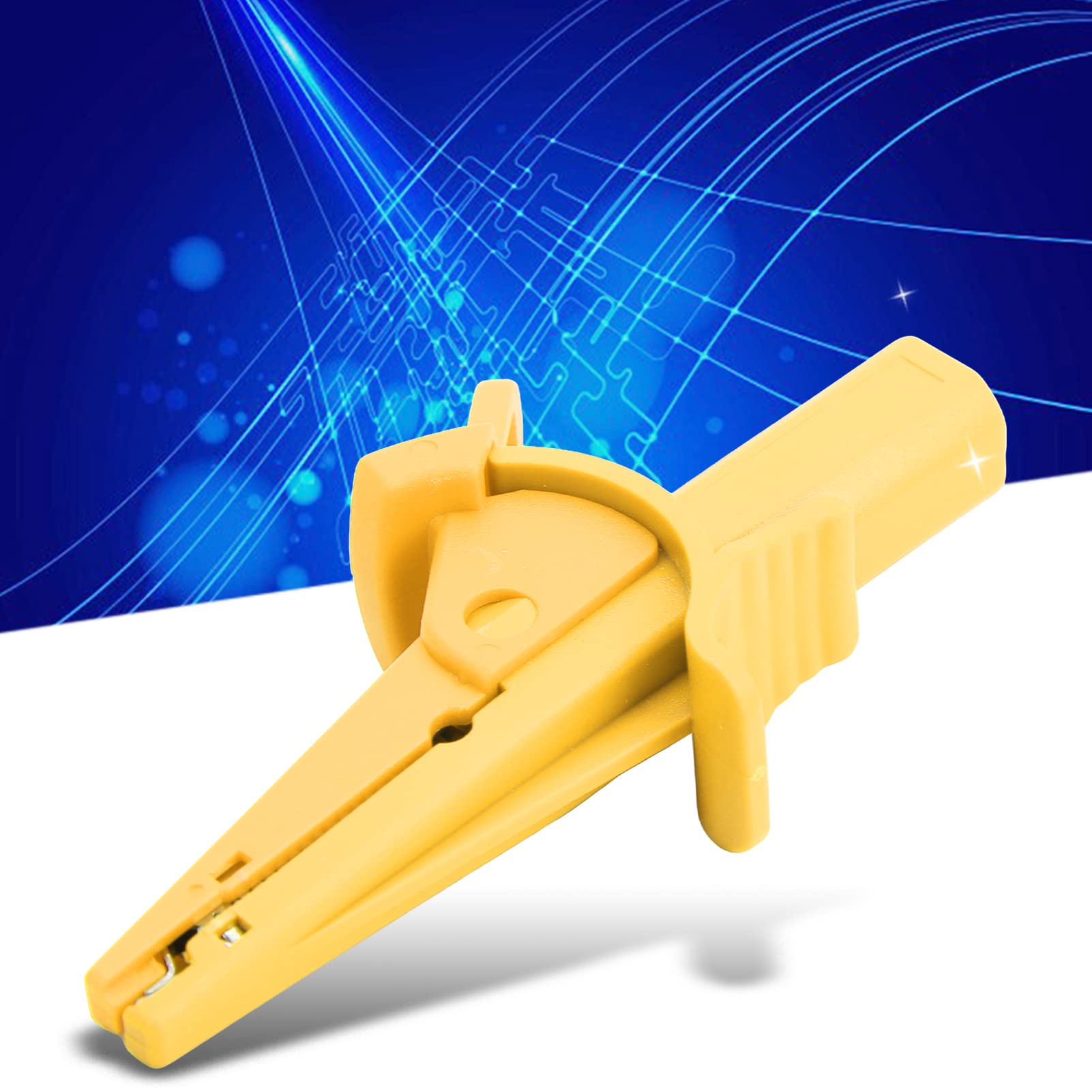 Insulated Banana Test Clips with 4mm Jack - Electrical Test Probes for Multimeters (Yellow)