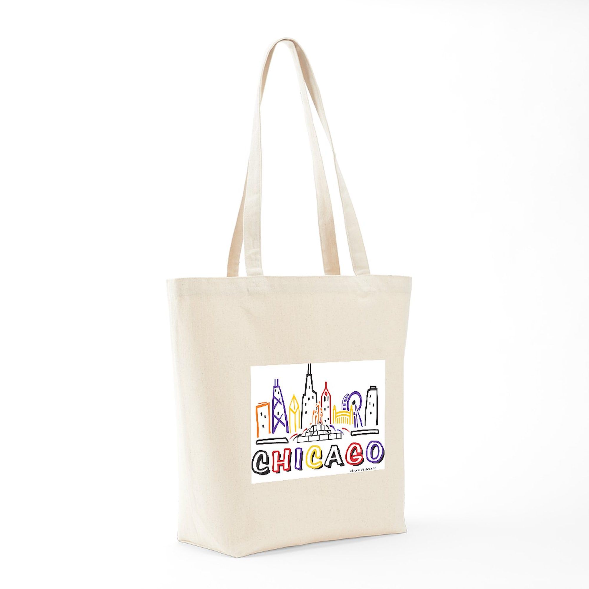 Stylish Chicago Skyline Tote Bag - Natural Canvas Reusable Shopping Bag for Groceries, Beach & Daily Use | Eco-Friendly & Durable
