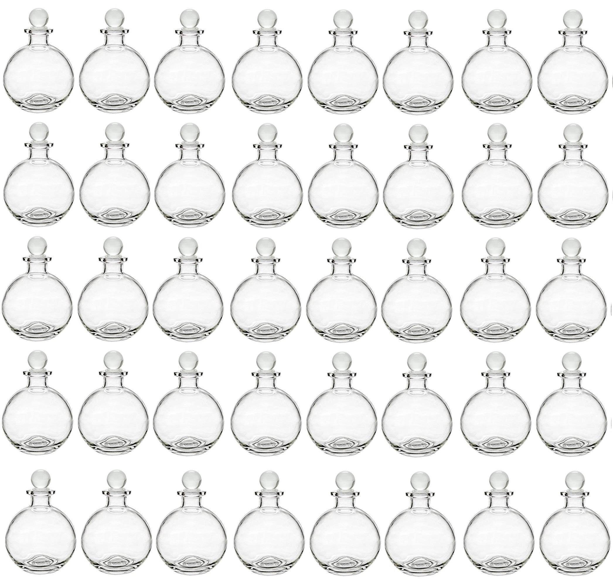 Premium Clear Spherical Glass Bottles with Cork Stopper - 8.5 oz (40 Pack) - Perfect for DIY Essential Oils, Homemade Liquor, Bath Salts & Decorative Storage