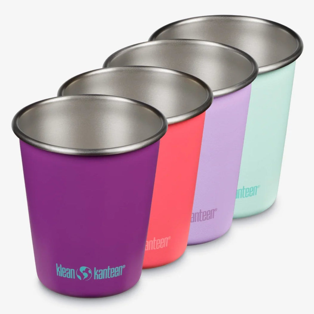 Klean Kanteen Single Wall Stainless Steel Pint Glasses 4-Pack (10oz) - Perfect for Beer, Cocktails & Outdoor Camping