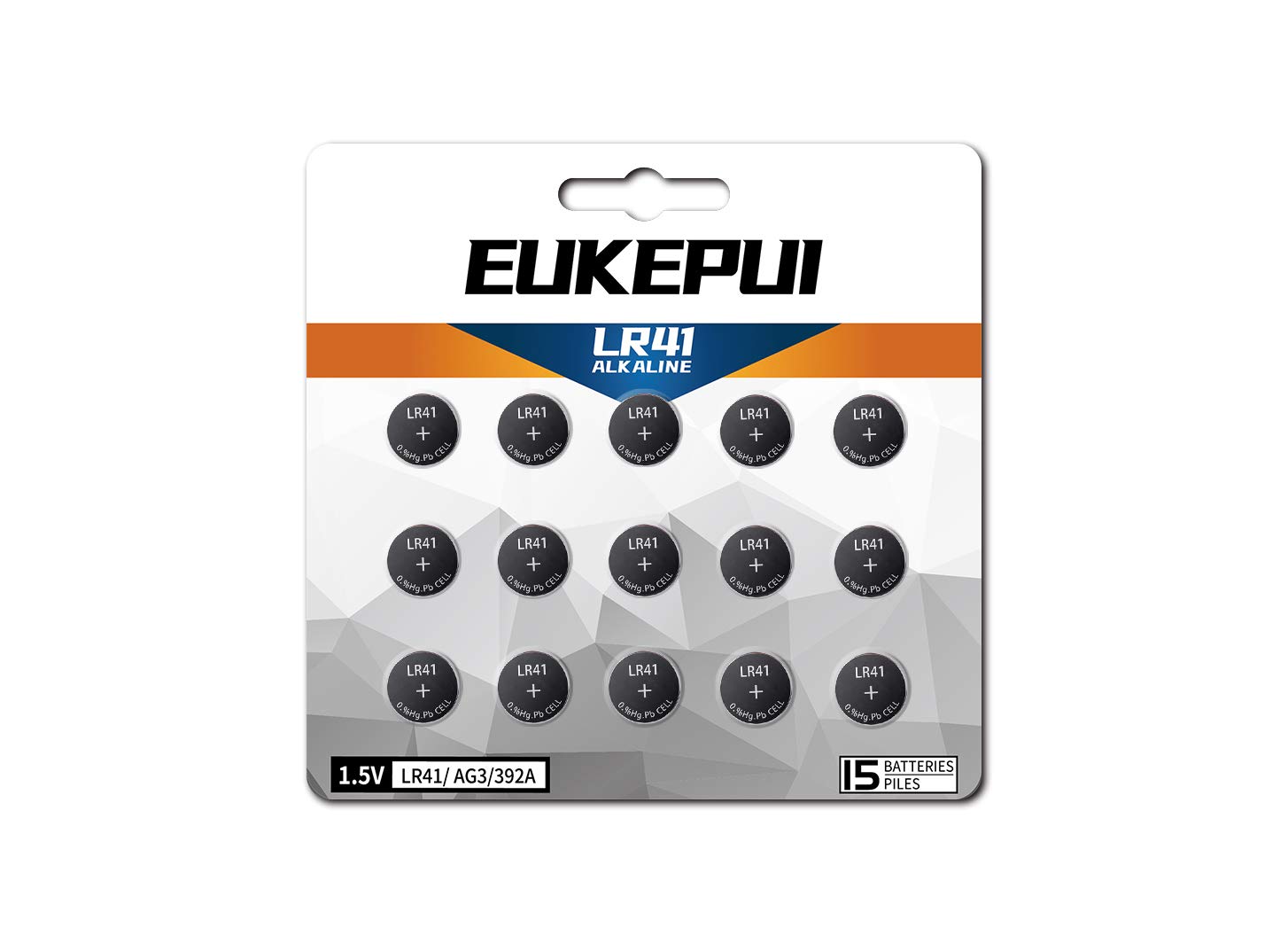 15-Pack LR41 AG3 392 1.5V Alkaline Button Cell Batteries - Long Lasting Power for Watches, Calculators, Thermometers & Small Electronics