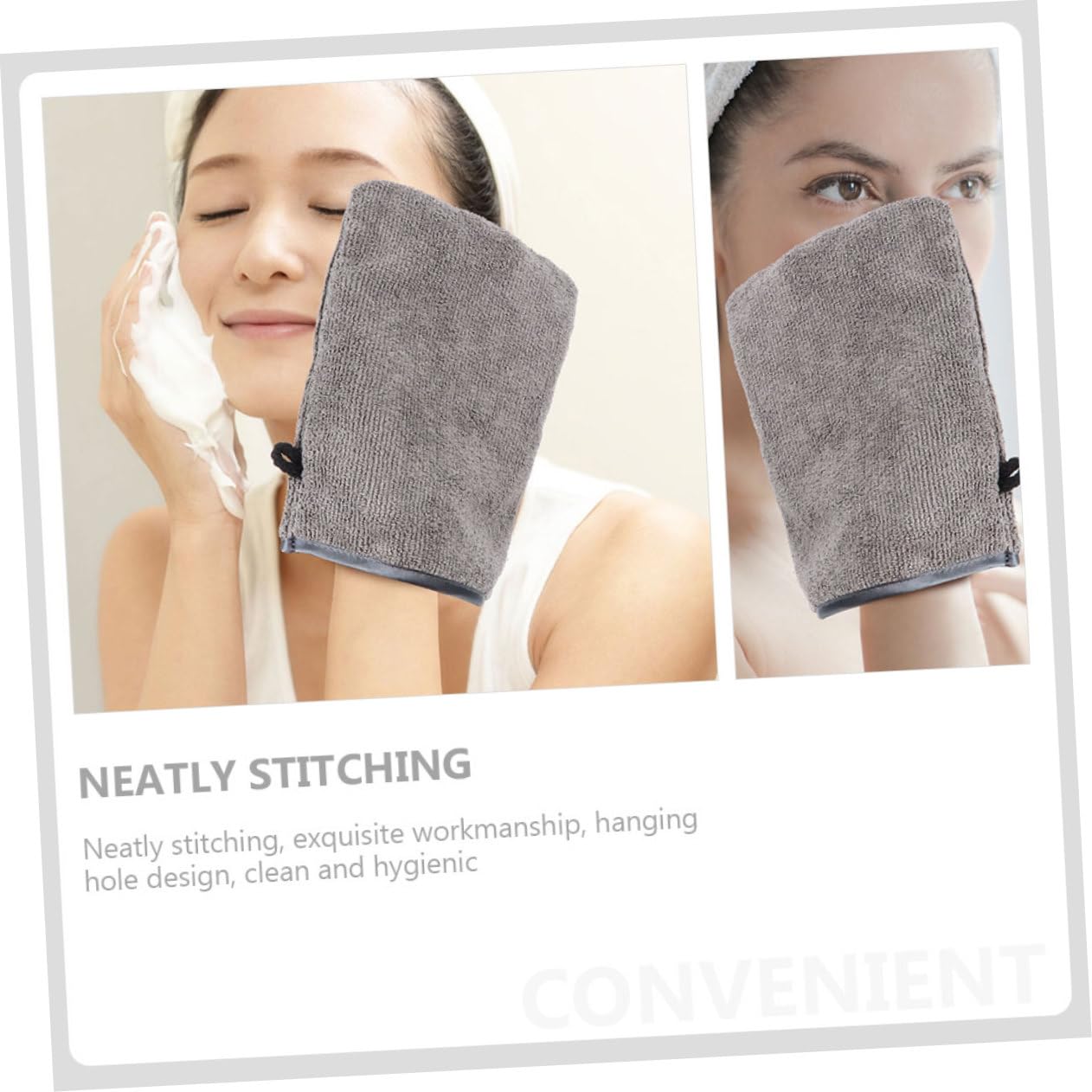 Healeved 4-Piece Fiber Makeup Remover Gloves - Soft Facial Cleansing Mittens for Gentle Exfoliation & Makeup Removal | Perfect for Travel, Daily Skincare & Spa Days