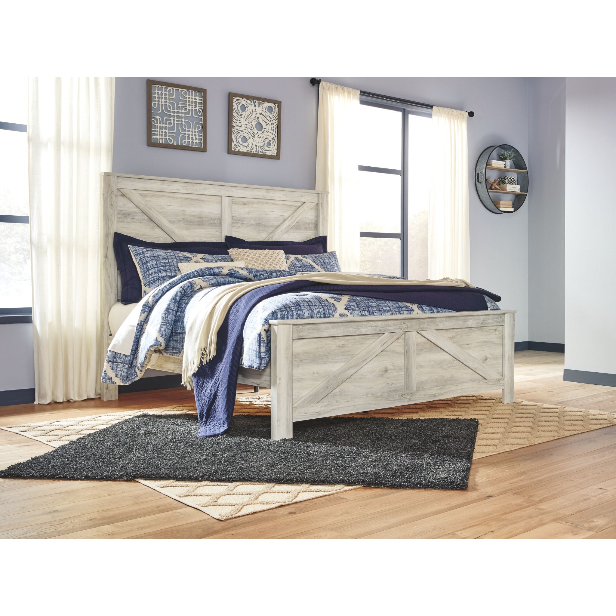 Bellaby 5-Piece King Size Bedroom Set - Whitewashed Wood Finish for Modern Farmhouse & Coastal Style Bedrooms