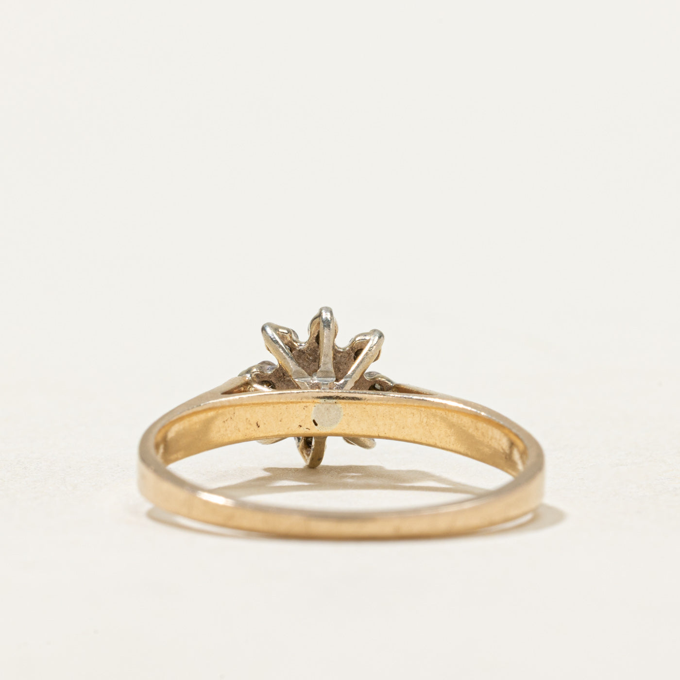 14K Gold Diamond Petal Ring - 0.15 Carat Total Weight - Size 6 - Elegant Wedding Band, Anniversary Gift for Her, Everyday Jewelry for Women