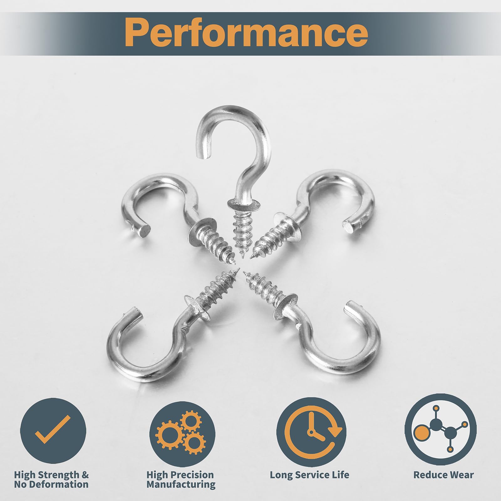 100Pcs 1/2 Inch Silver Cup Hooks - Heavy Duty Steel Screw-in Hooks with Nickel Plating for Ceiling, Wall & DIY Projects - Perfect for Hanging Plants, Lights & Home Decor