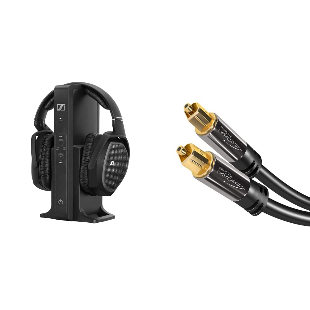Sennheiser RS175-U Digital Wireless TV Headphones with 3m Optical Audio Cable (TOSLINK) - Premium Sound for Home Theater, Gaming (PS4, Xbox), Movies & Music | Comfortable Over-Ear Design for Extended Listening Sessions