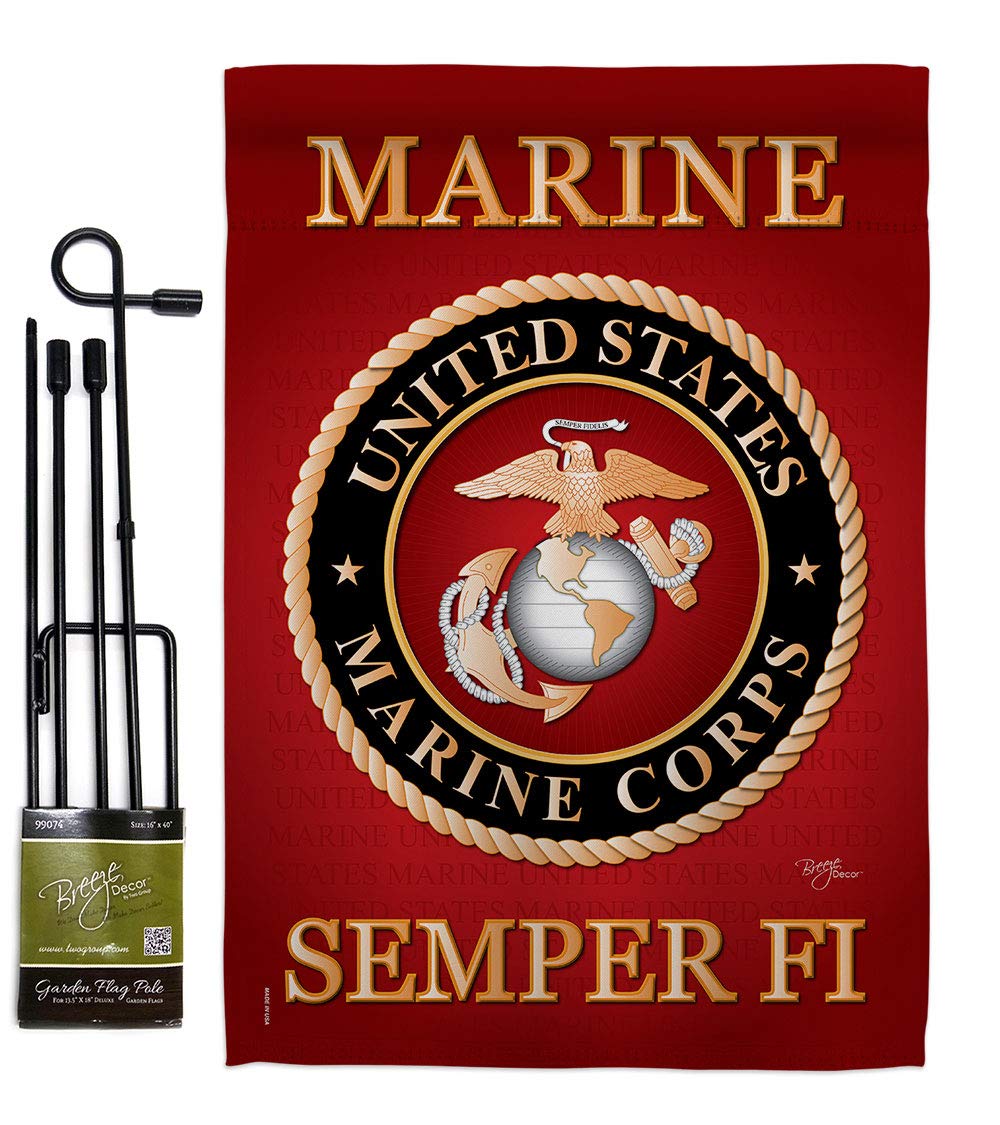 US Marine Corps Garden Flag Set - 13x18.5