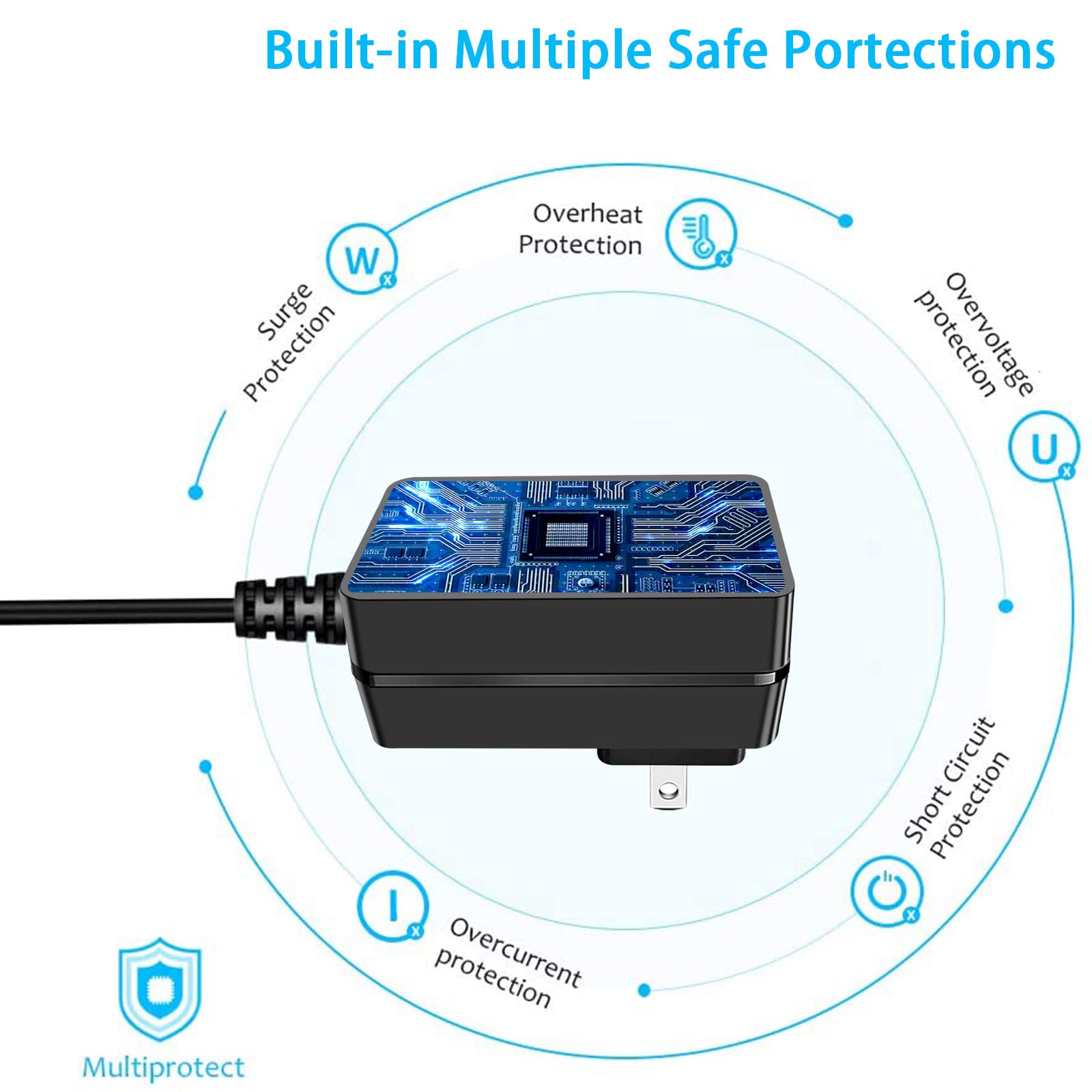5V 3A Power Adapter - Universal AC 100-240V to DC 5 Volt 3A Power Supply with 8 Tips - Compatible with LED Strips, String Lights, CCTV Cameras, Security Systems - Perfect for Home, Office & Outdoor Lighting Solutions