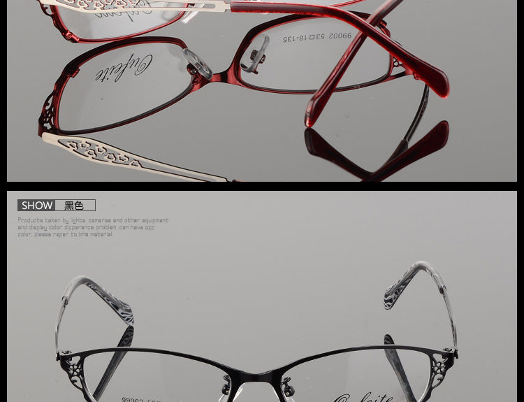 Premium Bclear Women's Metal Alloy Half-Rim Eyeglass Frames (Model S99002) - Lightweight & Durable for Work, Reading & Fashion Accessories
