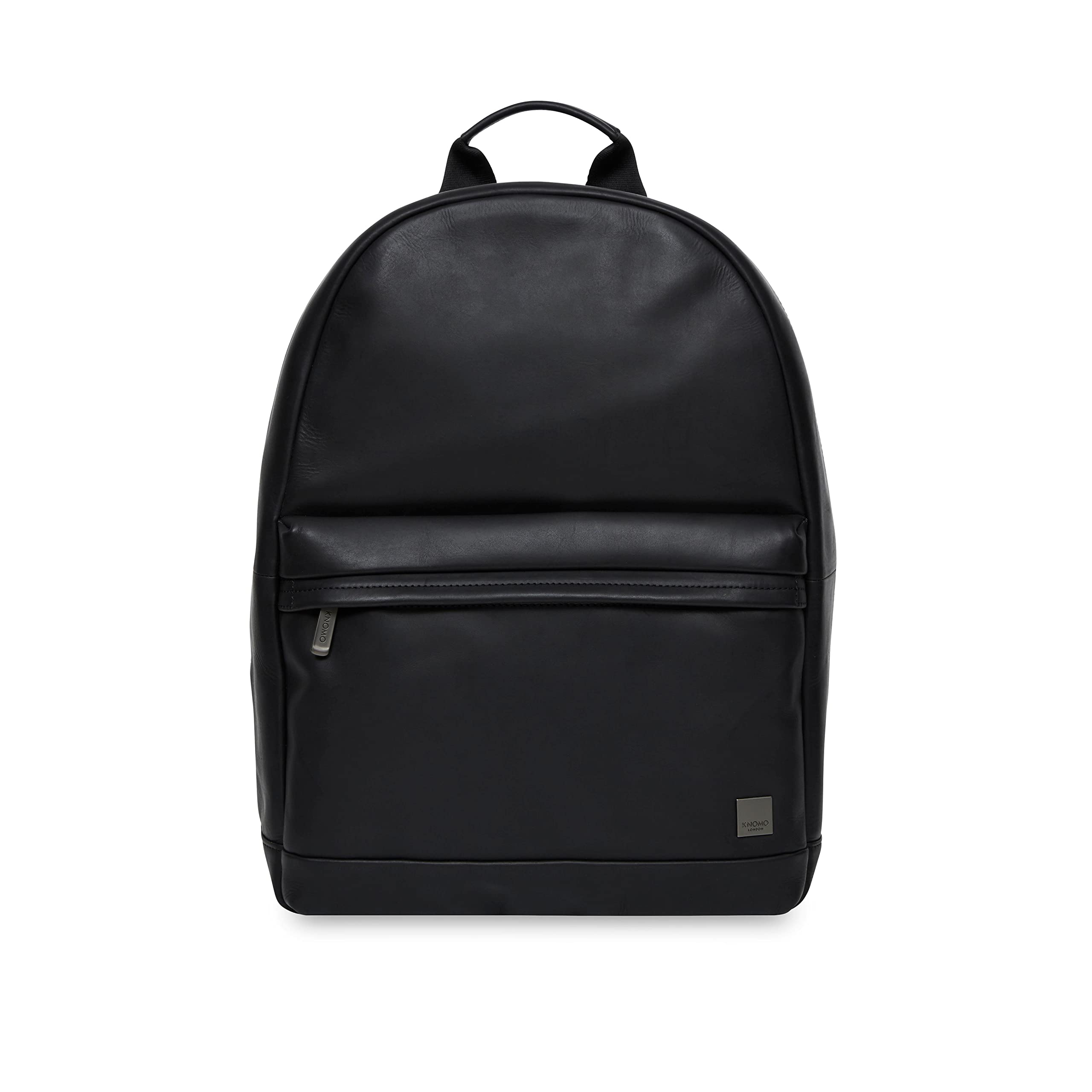 KNOMO Albion Genuine Leather Backpack - 16 Inch Laptop Bag for Business Professionals & Travel - Water-Resistant Work Backpack with USB Charging Port - Perfect for Office Commute & Weekend Getaways (Black)