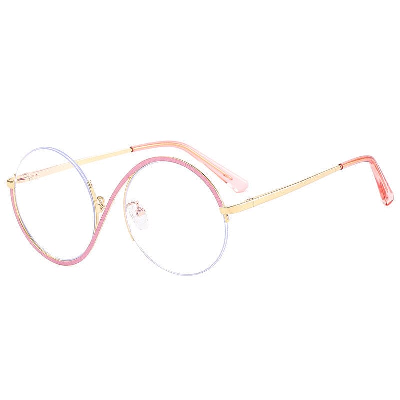 Augustin Round Unique Metal Half Frame Glasses - Stylish & Lightweight Eyewear for Reading, Fashion, and Everyday Use