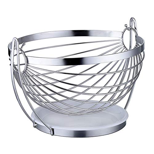 Premium Stainless Steel Fruit Bowl - Large Modern Hanging Fruit Basket for Kitchen, Dining Room & Living Room | Durable Wrought Iron Design for Fresh Fruits Display & Decorative Storage | Perfect for Entertaining, Parties & Home Decor