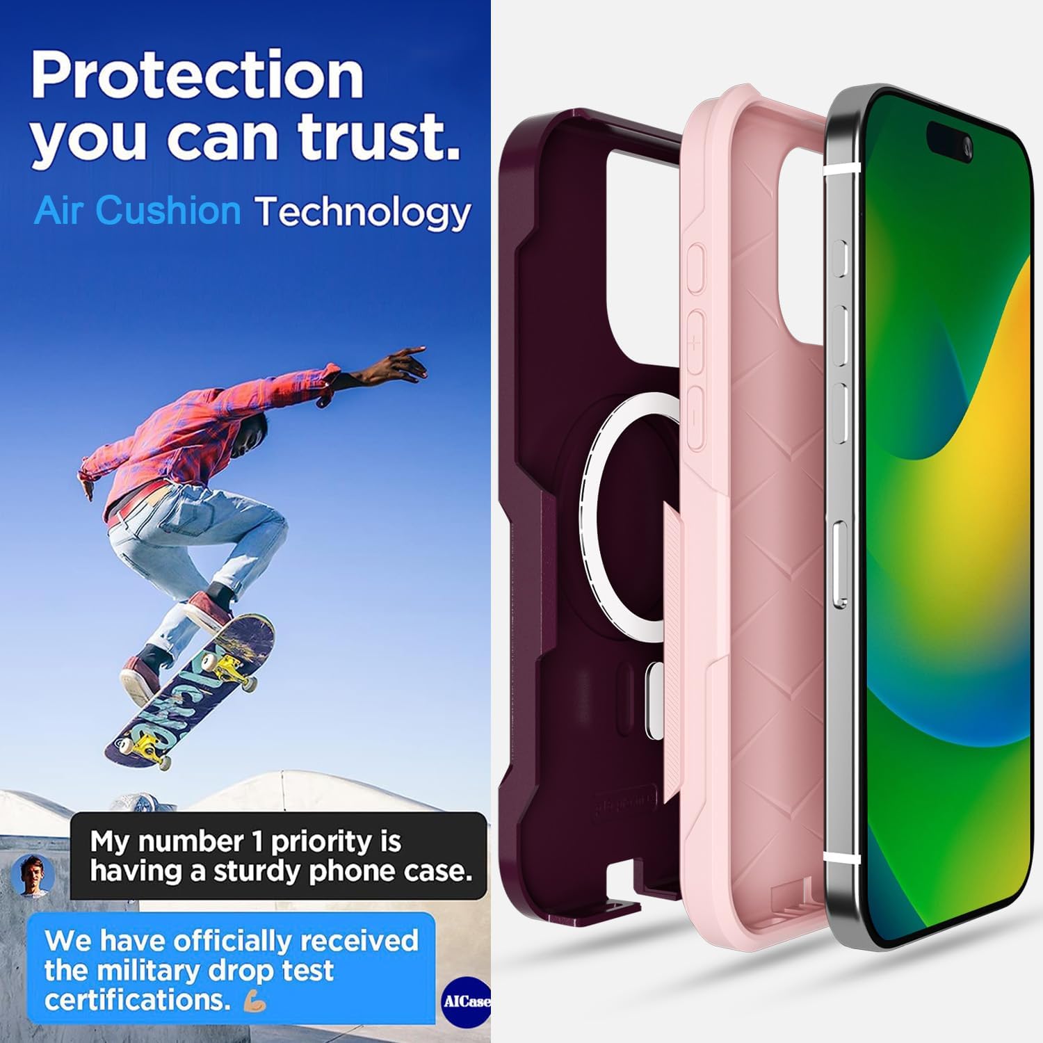 iPhone 16 Pro Case (6.3 Inch) - Magnetic Heavy Duty Drop Protection, Full Body Military Grade Shockproof Cover - Perfect for Outdoor Adventures & Daily Use