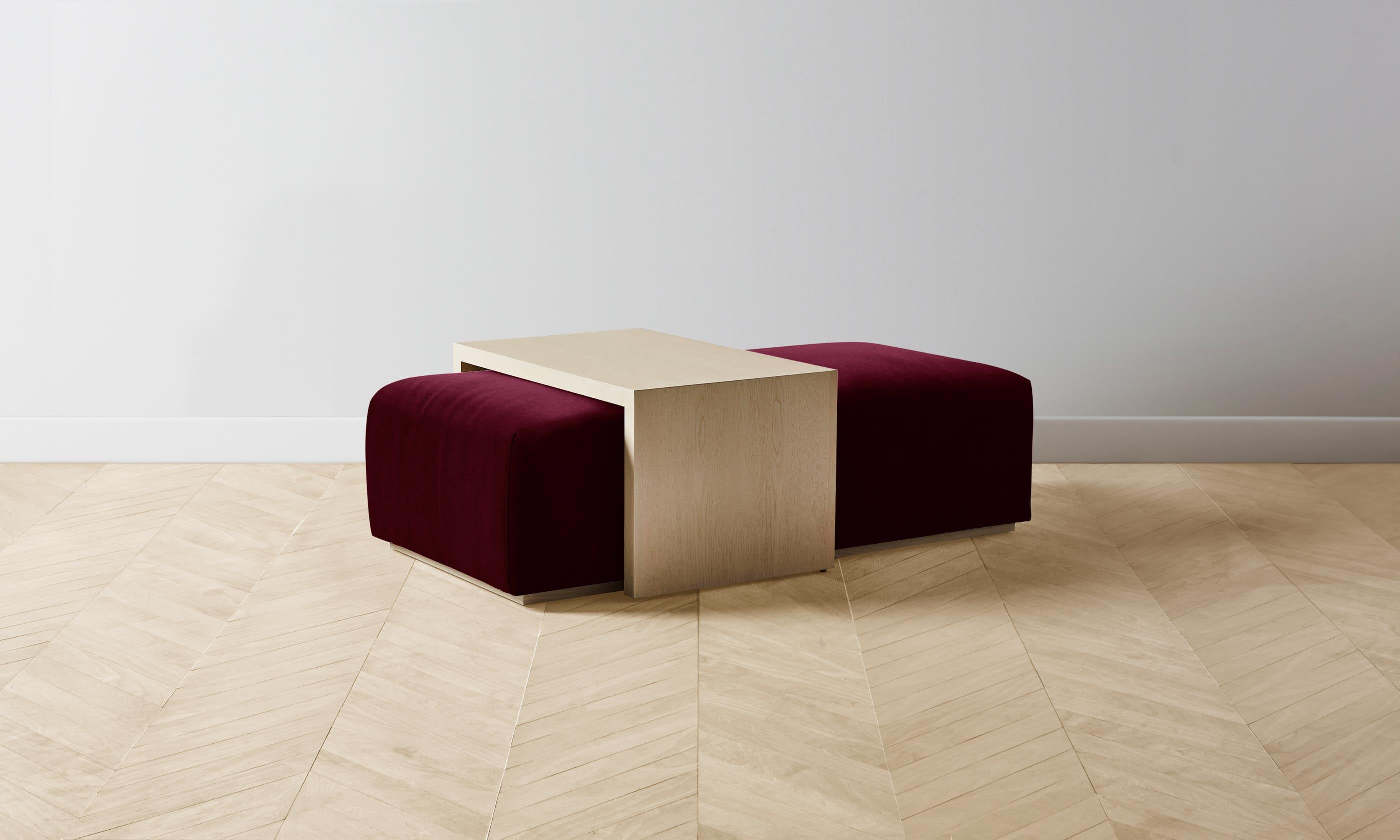 The Bowery Ottoman - Luxurious Mohair Crimson Upholstered Footrest & Accent Chair for Living Room, Bedroom & Lounge - Perfect for Relaxing & Stylish Home Decor