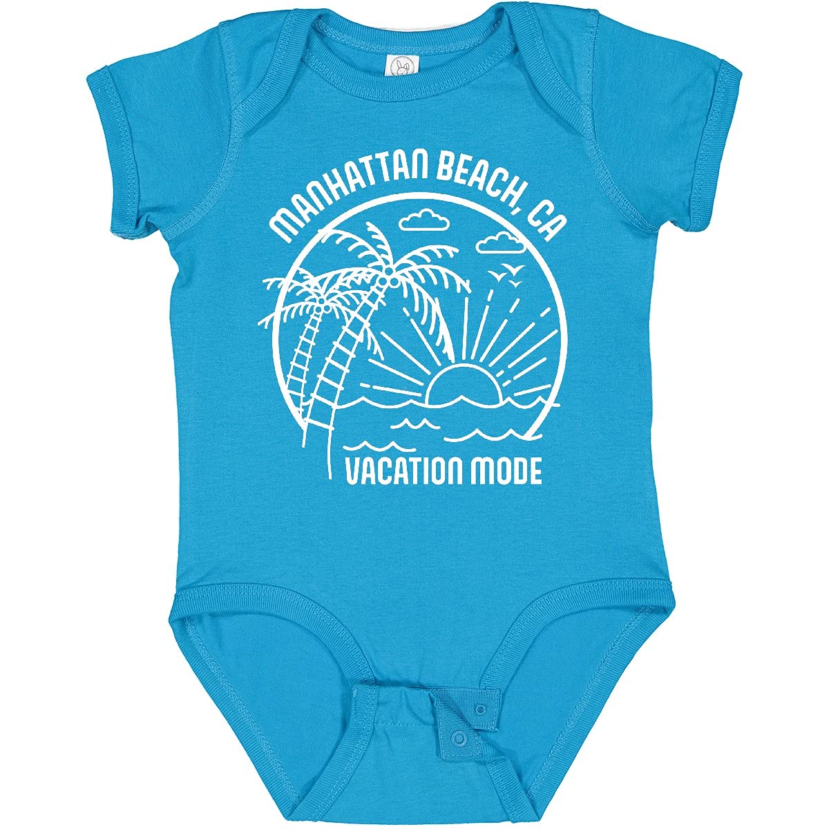 Inktastic Summer Vacation Mode Manhattan Beach California Baby Bodysuit - Cute Outfit for Beach Trips, Family Photos & Casual Wear