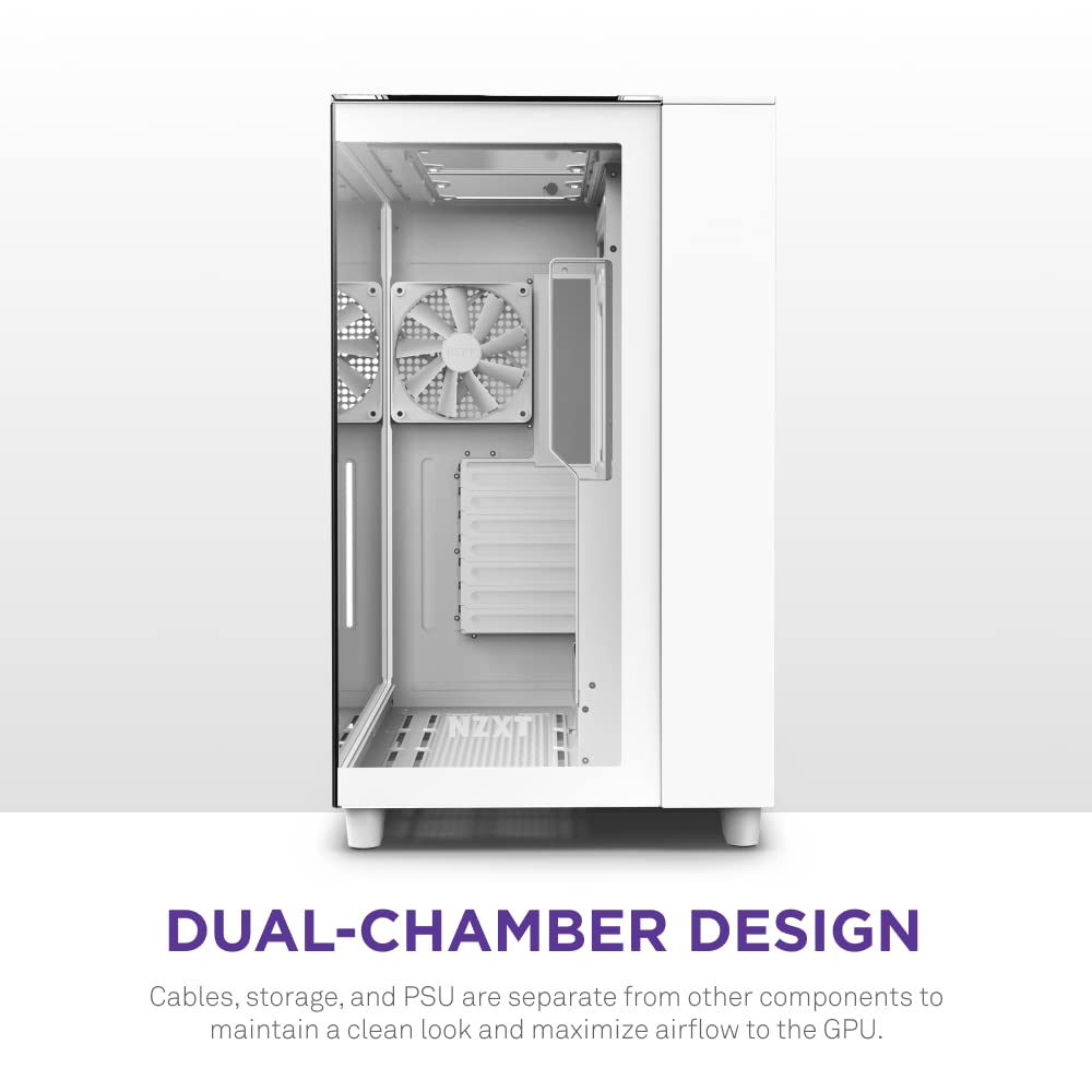 NZXT H9 Elite White ATX Mid-Tower PC Gaming Case - 3 x 120mm RGB Fans, Tempered Glass Panels, 360mm Radiator Support - Perfect for Gaming Setups & Custom Water Cooling Builds