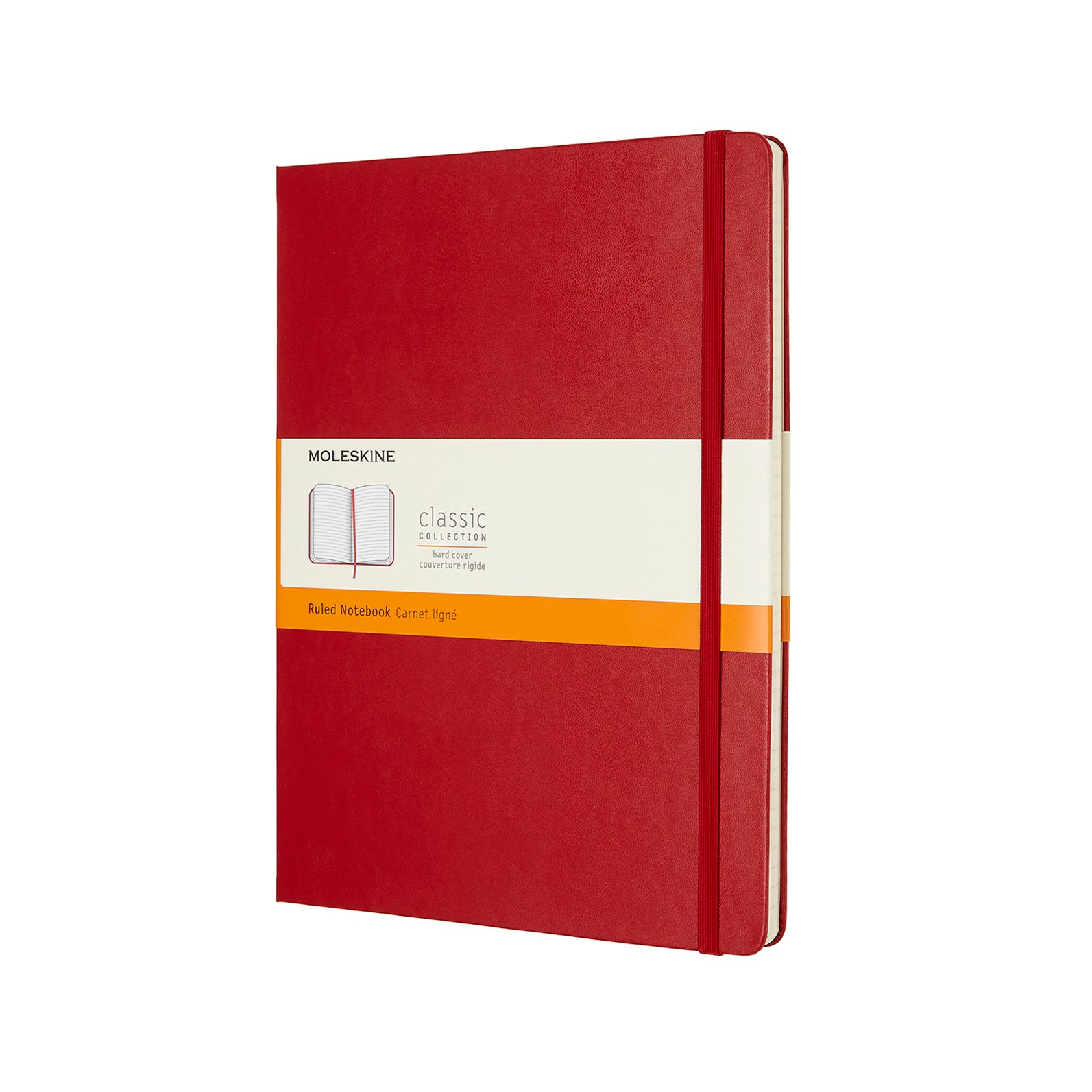 Classic Extra Large Hard Cover Notebook - Ruled Pages, Scarlet Red - Perfect for Journaling, Note Taking & Office Use