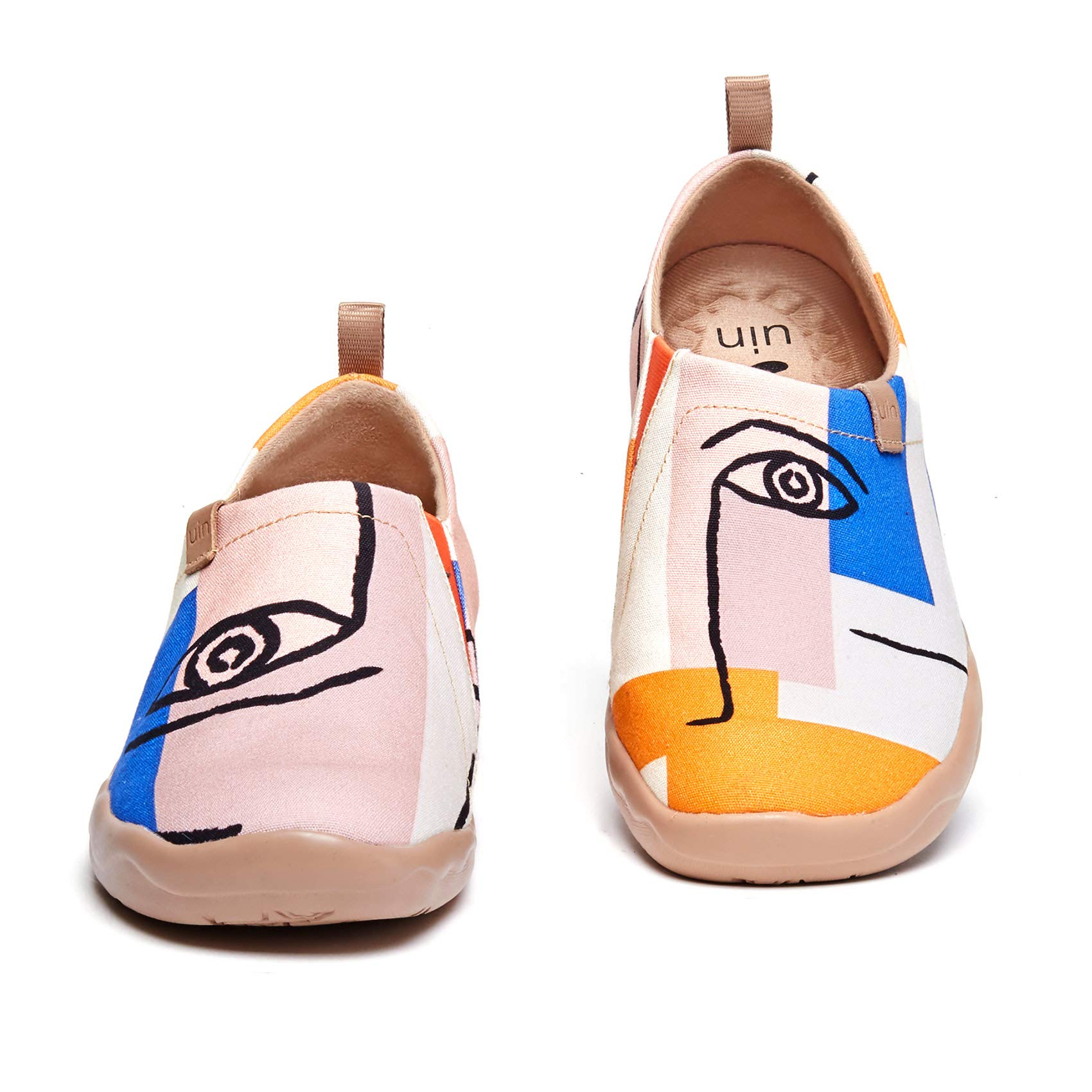 UIN Women's Slip On Canvas Sneakers - Lightweight Walking Shoes, Comfortable Casual Loafers with Artistic Paint Design for Travel & Everyday Wear | Size 9.5 | Perfect for Work, Shopping and Weekend Outings