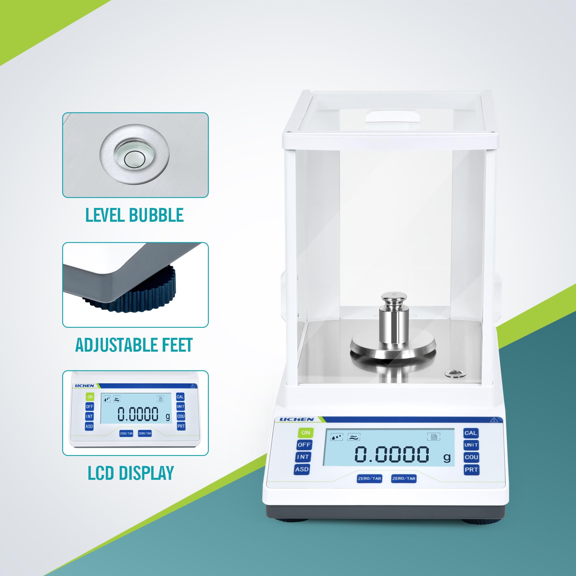 LICHEN 120g x 0.1mg High Precision Digital Analytical Balance - 0.0001g Accuracy Lab Scale for Jewelry, Pharmacy & Laboratory Use | Perfect for Gold Weighing, Chemical Measurement & Scientific Research