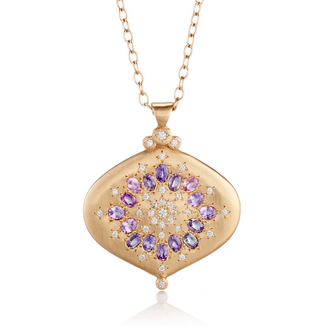 Multi-Color Sapphire Nectar Pendant Necklace for Women - Elegant Gemstone Jewelry Gift for Birthday, Anniversary & Special Occasions