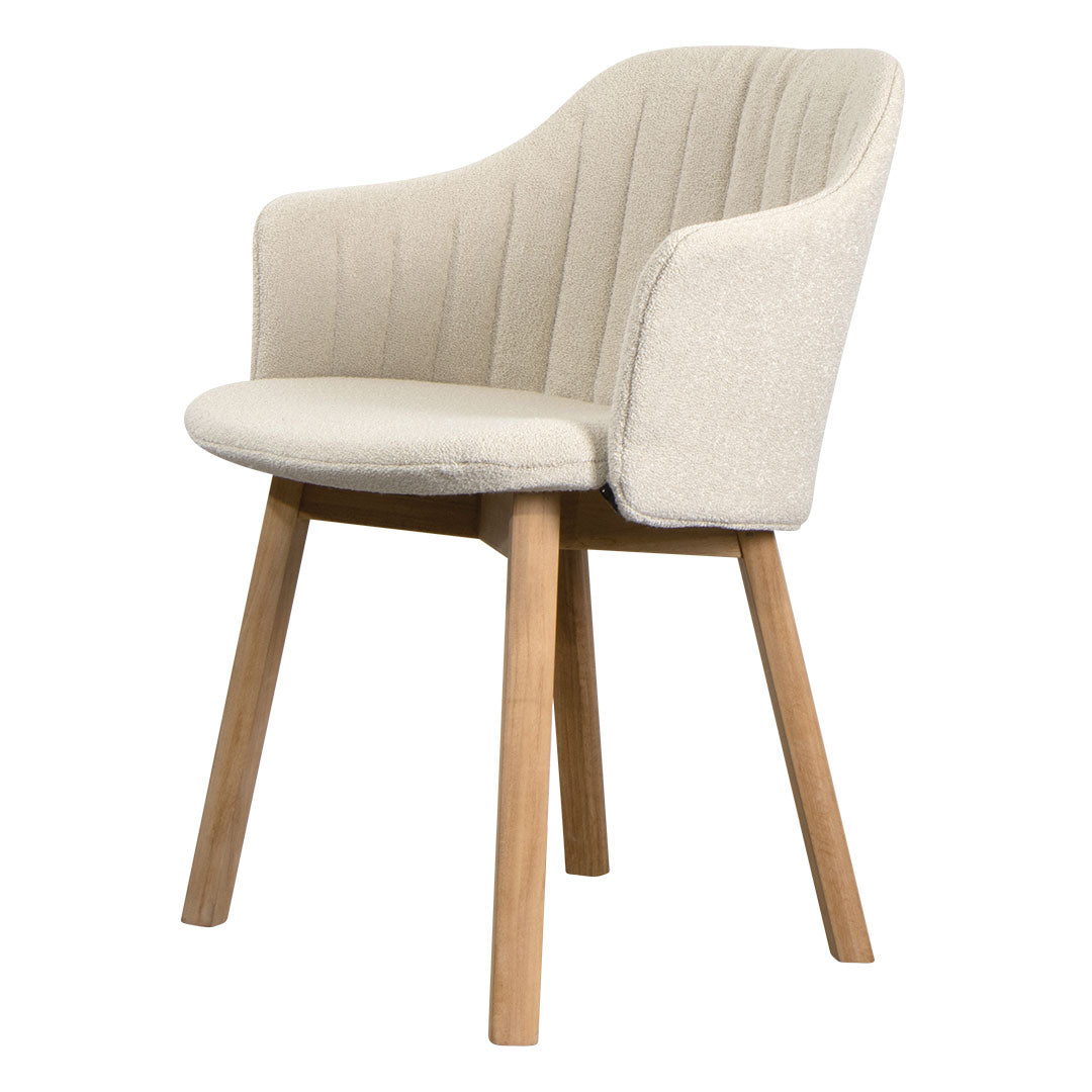 Premium Outdoor Chair with Wood Base & Comfortable Back/Seat Cushion - Perfect for Patio, Garden, Poolside, and Backyard Relaxation