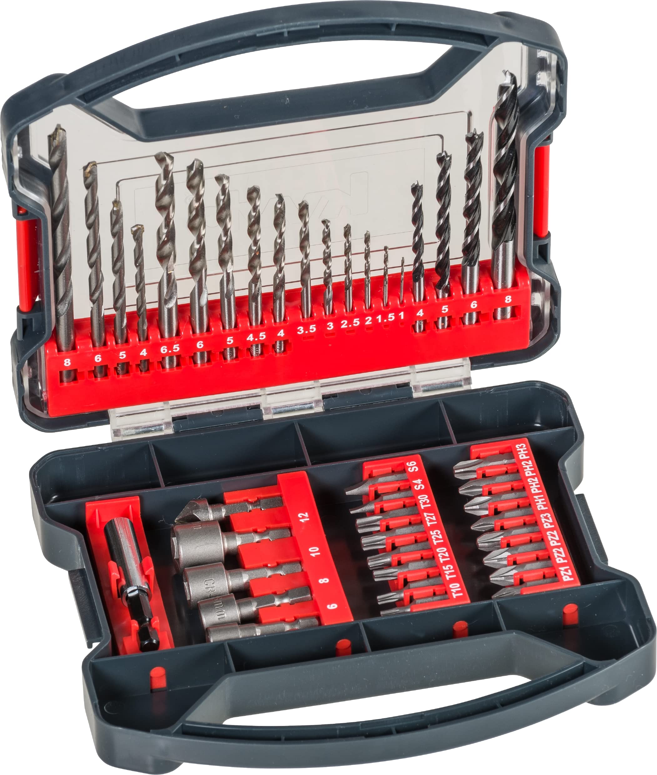 **Power-Box 41-Piece Drill and Bit Set - Includes Bits, Socket Wrenches, Masonry, Wood & Metal Drills - Durable Storage Case with Handle - Perfect for DIY, Home Repairs & Professional Use**