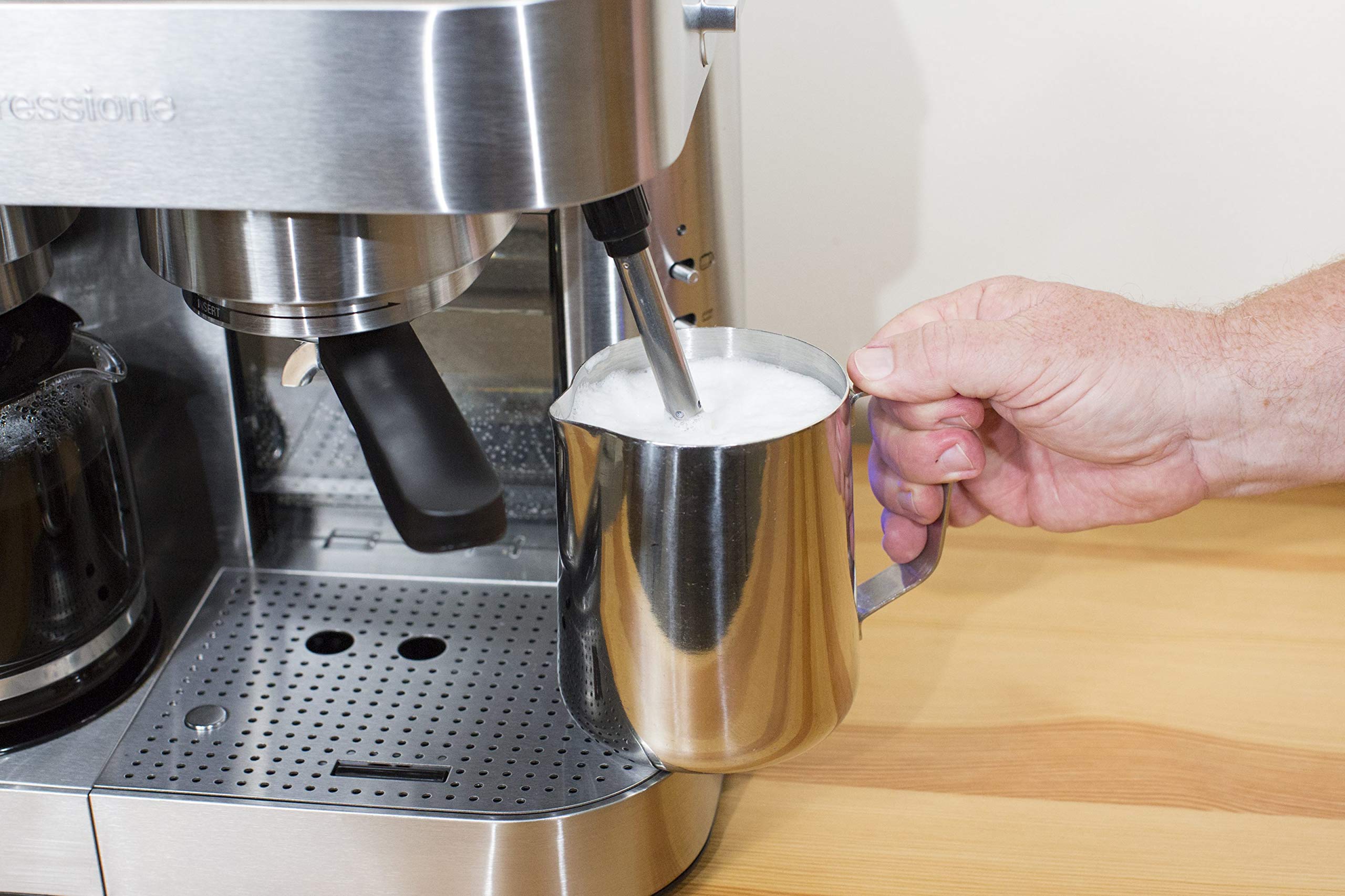 Premium Stainless Steel Espresso and Coffee Maker Combo - 10 Cup Capacity for Home, Office, and Restaurant Use