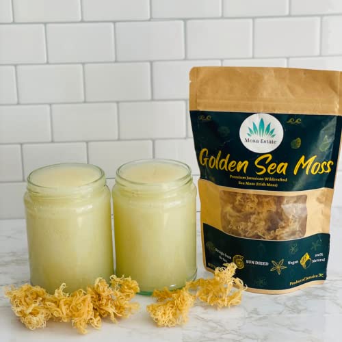 Organic Irish Sea Moss by Mosa Estate | Premium Wildcrafted Jamaican Seaweed Superfood | 100% Natural, Sun-Dried, Raw & Organic | Makes 80 oz of Nutrient-Rich Gel | Perfect for Smoothies, Soups & Skin Care Routines