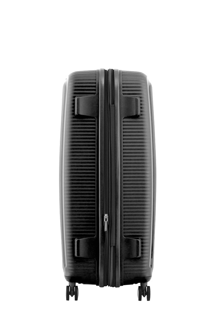 American Tourister Curio 2.0 55cm Carry-On Luggage - Lightweight Small Suitcase with Spinner Wheels, Black - Perfect for Weekend Trips & Business Travel