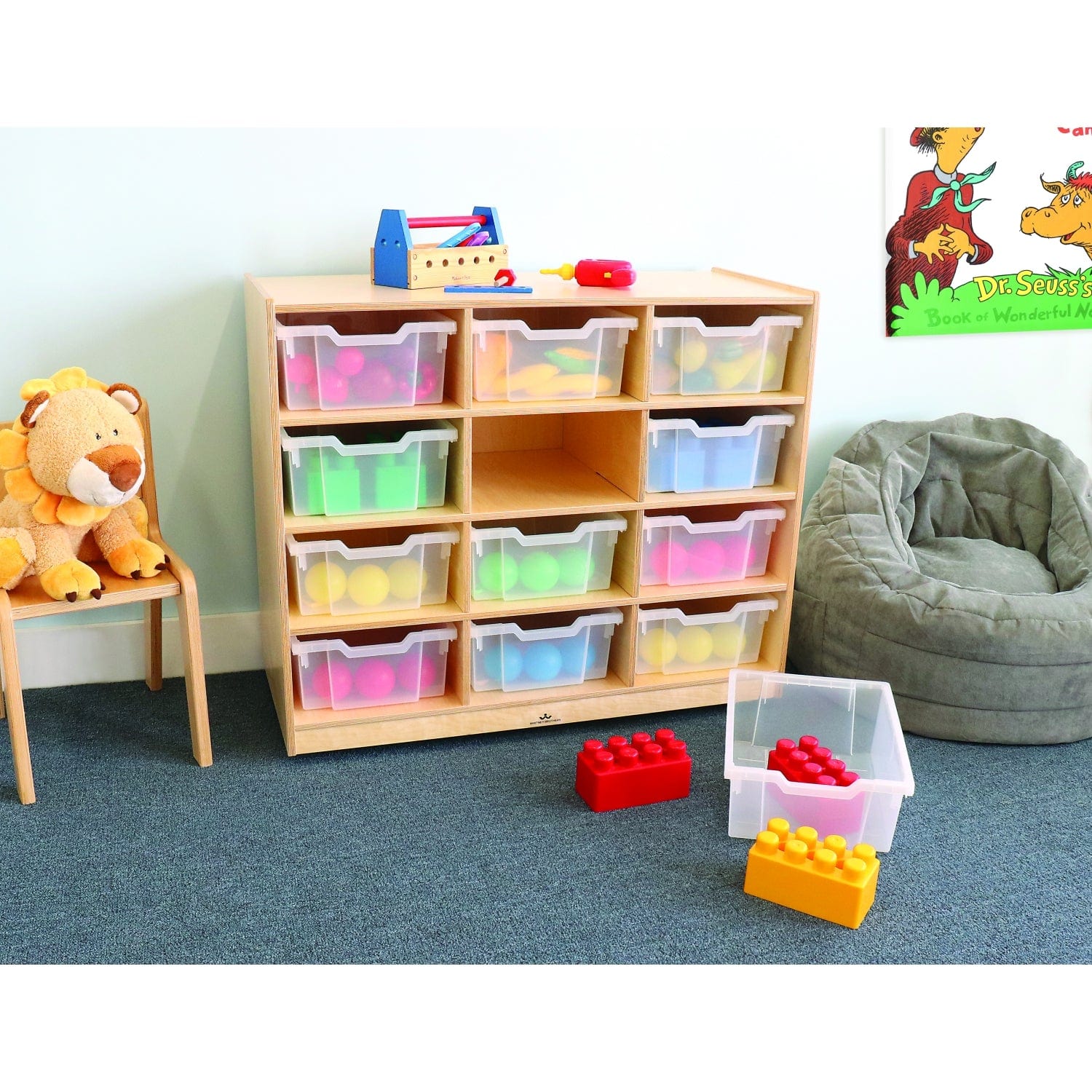 12-Tier Plastic Storage Cabinet Organizer - Stackable Shelf Unit for Kitchen, Bathroom, Office & Closet Organization - Perfect for Storing Food, Toys, Books & More