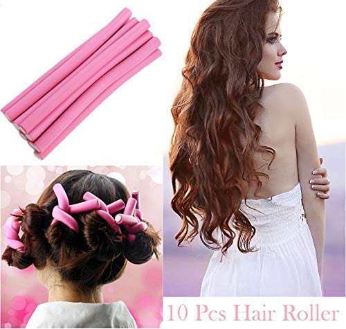 DEXO Hair Curler Flexy Rods Set of 10 - Self Holding Magic Air Rollers for Effortless Curls & Waves - Perfect for Home Styling, Salon Use & DIY Hairstyles