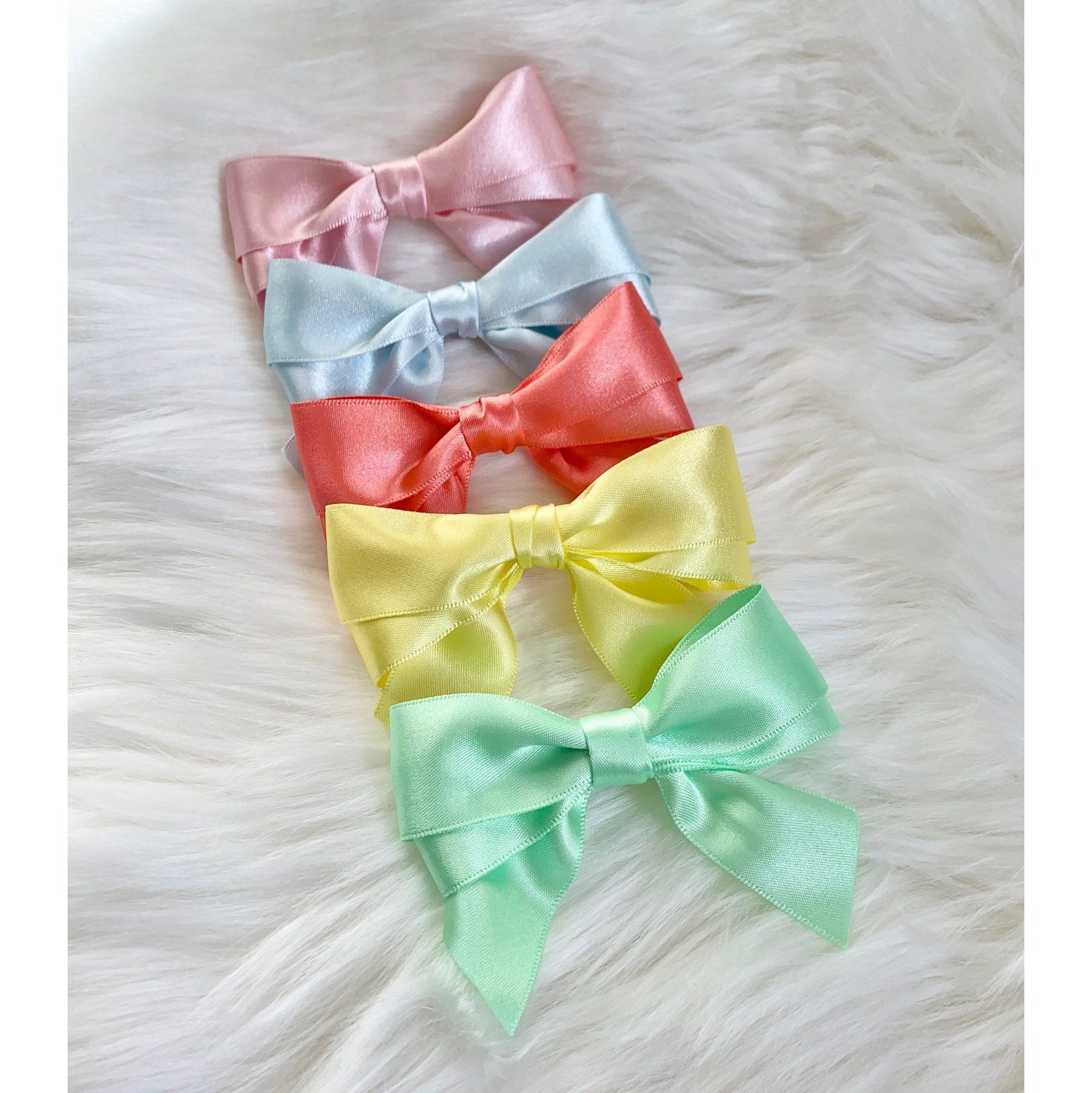 Pastel Satin Hair Bows for Women & Girls - Elegant Hair Accessories for Parties, Weddings & Everyday Wear