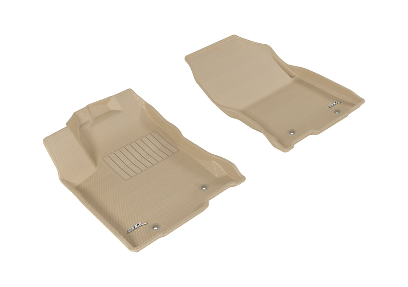 3D MAXpider All-Weather Floor Mats for 2015-2020 Lexus NX/NX Hybrid - Kagu Series 1st Row Custom Fit Car Mats (Tan) - Perfect for Daily Commute & Road Trips