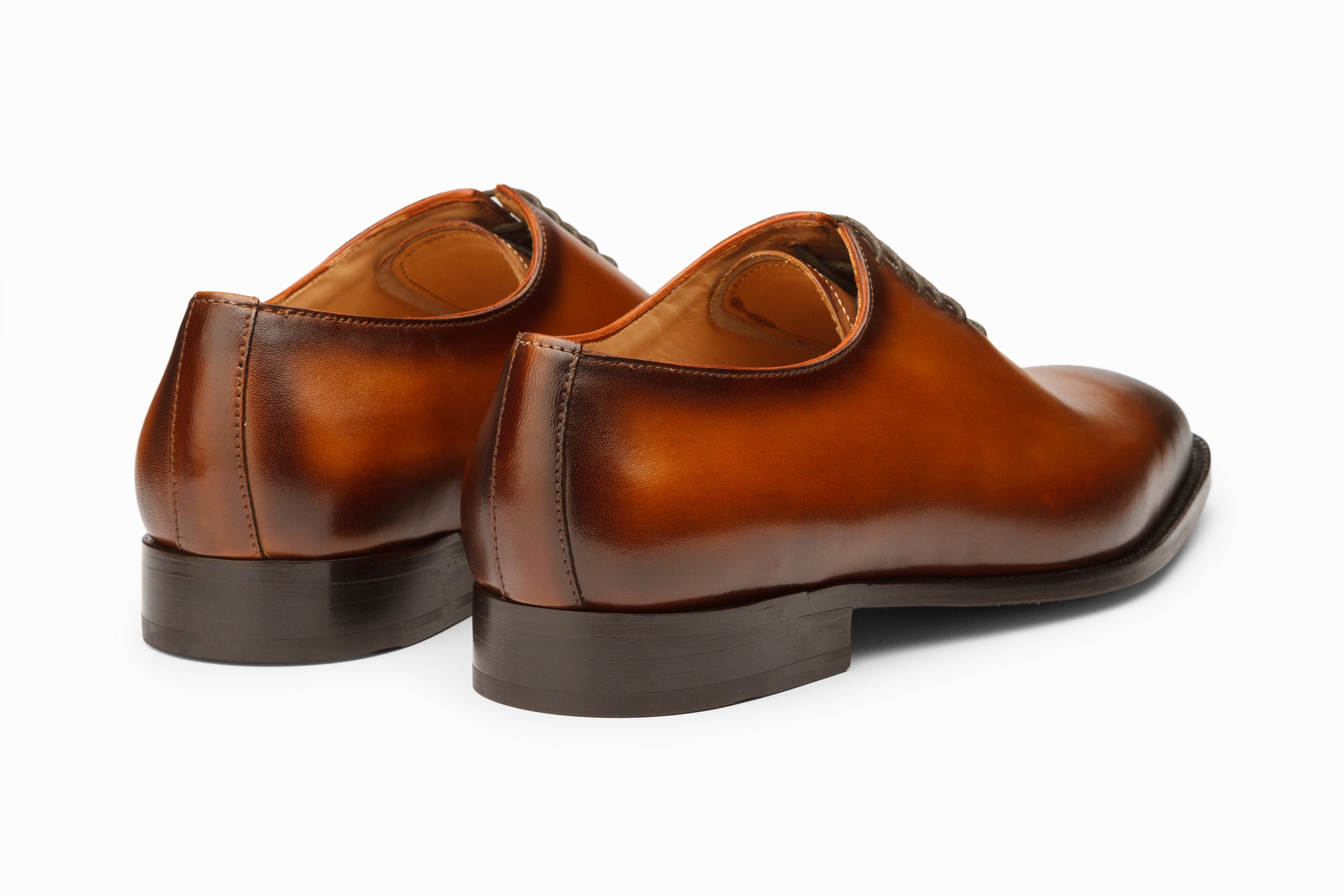 Premium Wholecut Oxford Shoes for Men - Brown Patina Finish Leather Dress Shoes - Perfect for Business, Formal Events & Weddings