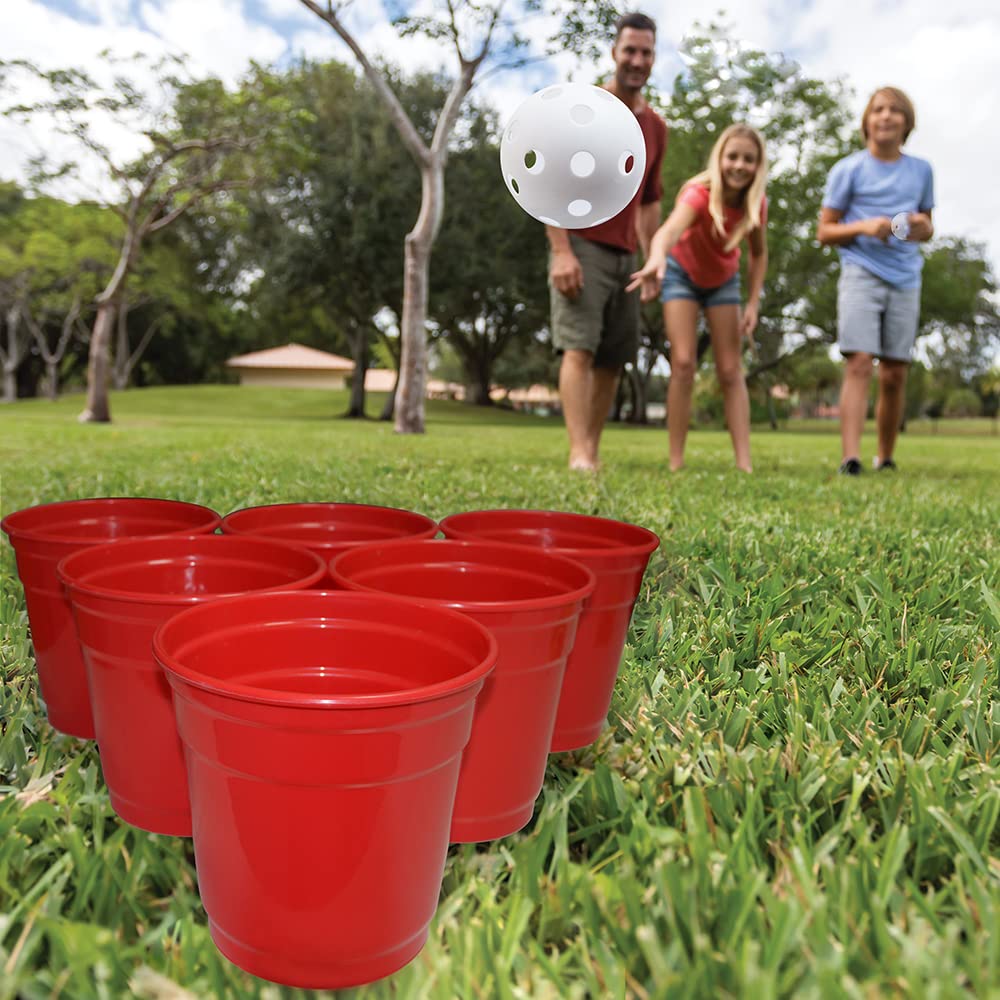 Premium Giant Yard Pong Outdoor Game Set - 6 Buckets (9