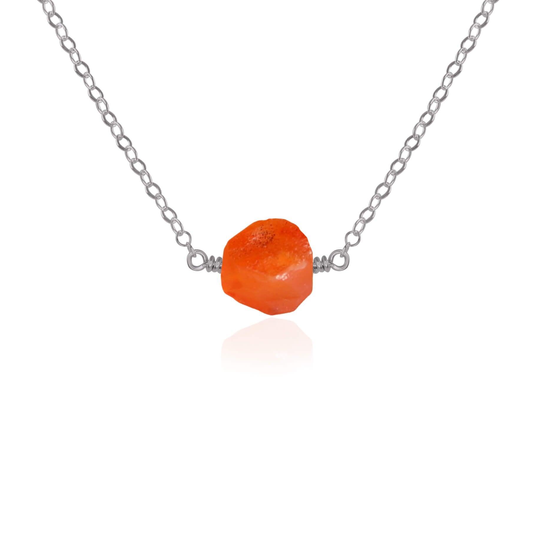 Raw Carnelian Crystal Nugget Necklace – Natural Gemstone Jewelry for Women, Healing Stone Pendant – Perfect for Meditation, Yoga & Spiritual Gifts