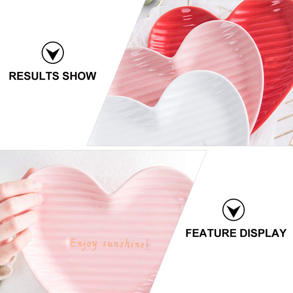 Heart-Shaped Ceramic Plate for Desserts & Steaks - Elegant Serving Dish