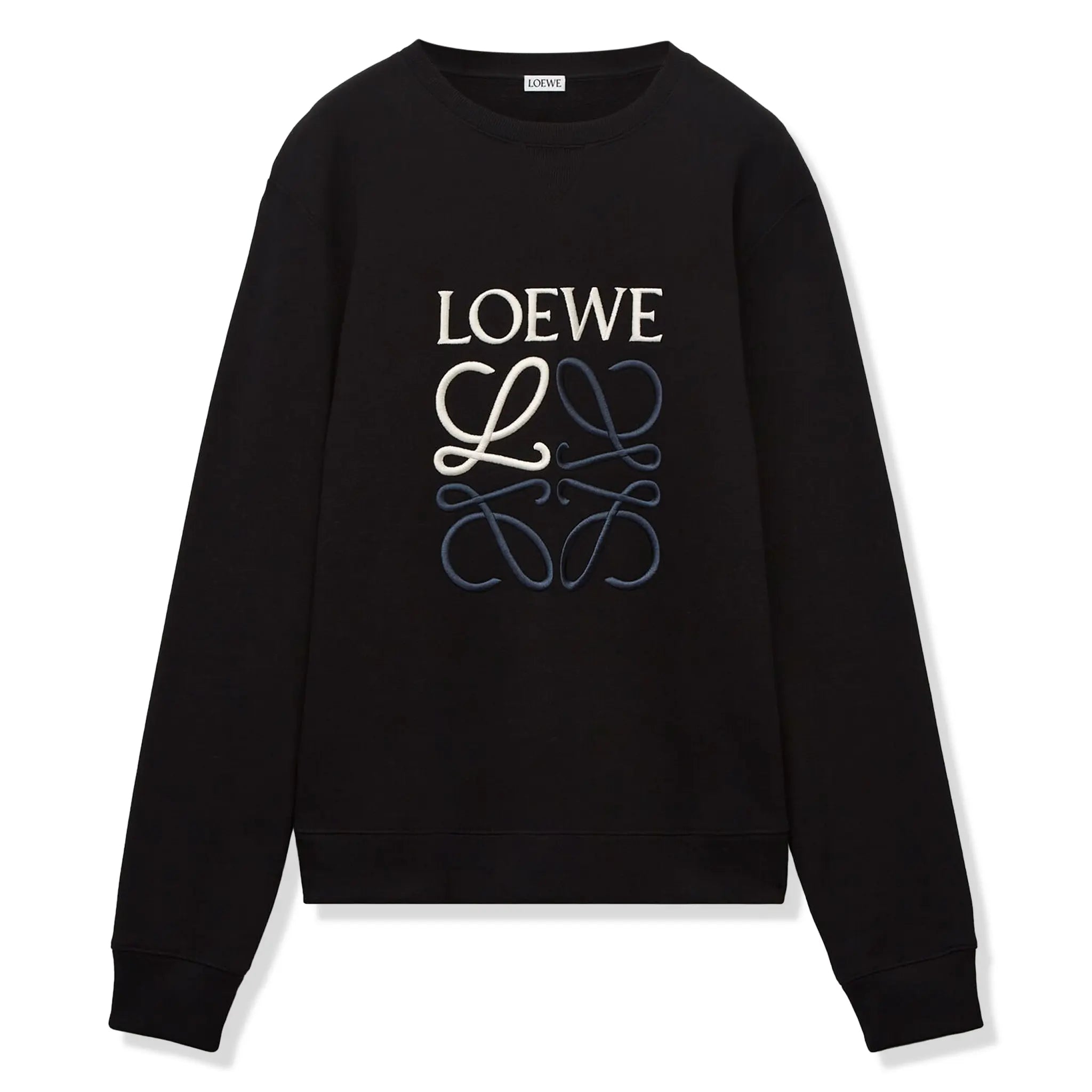 Loewe Anagram Cotton Black Sweatshirt for Men | Premium Pullover Hoodie | Casual Streetwear Fashion | Perfect for Everyday Wear and Outfits