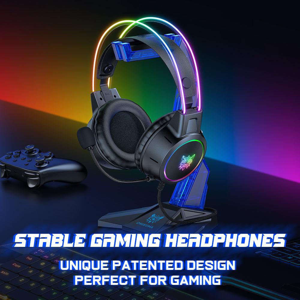 ONIKUMA ST 3 Acrylic Gaming Headset Stand with Hook - Perfect for Desk Organization & Headphone Storage for Gamers