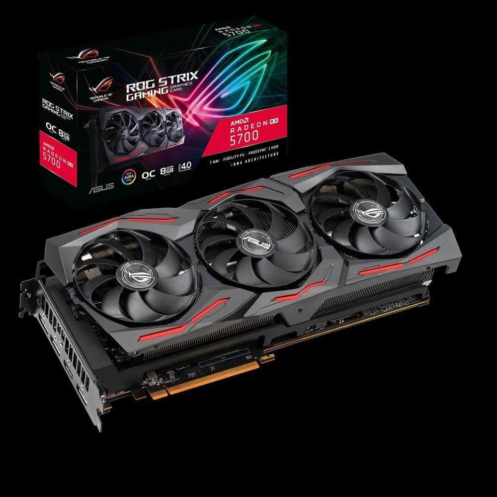 ASUS ROG STRIX RX5700 O8G Gaming Graphics Card with Triple Fan Cooling - 8GB GDDR6, AMD RDNA Architecture | Perfect for 1440p Gaming, VR & Streaming