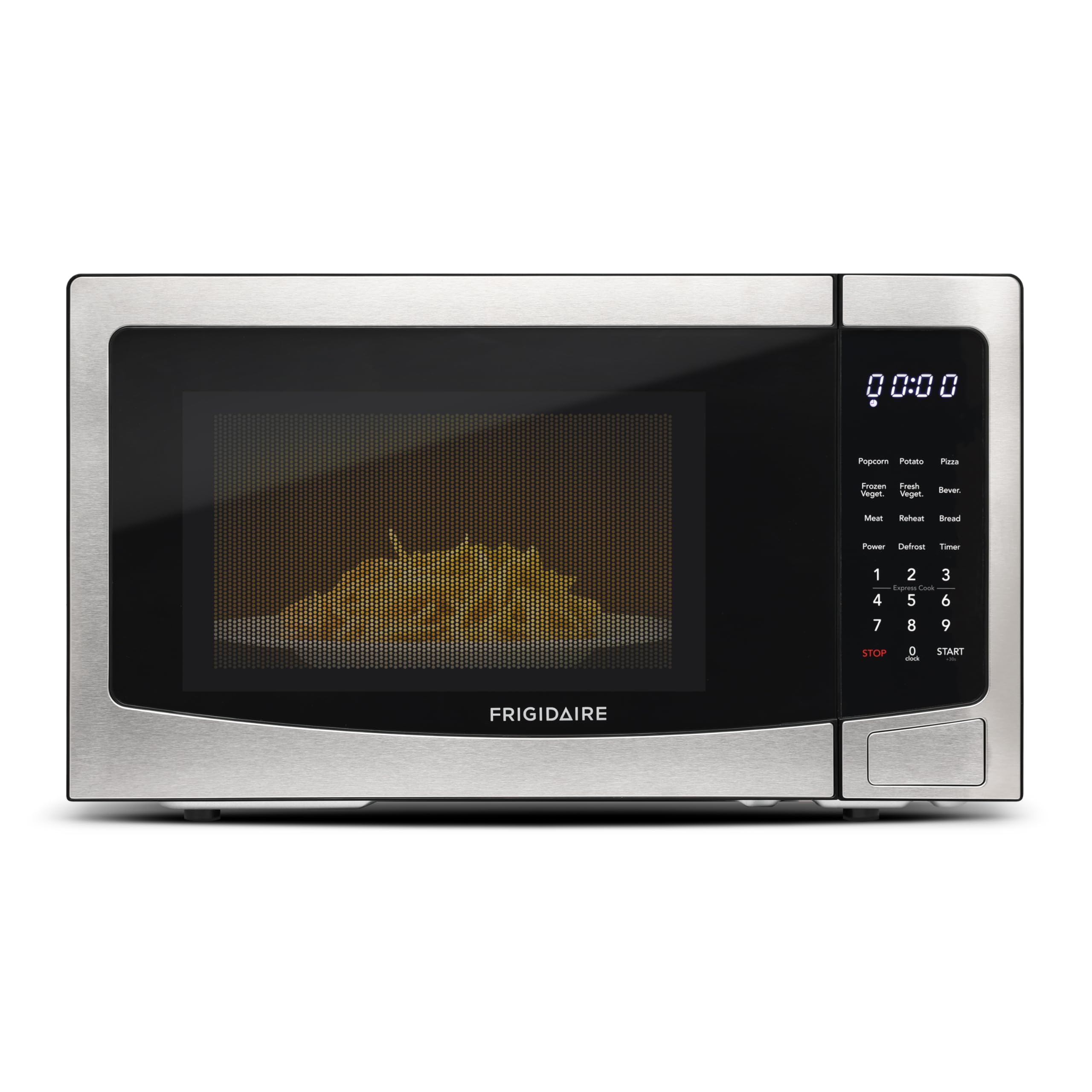 FRIGIDAIRE 1.1 Cu Ft Stainless Steel Microwave Oven - 1000W, Multi-Function, Programmable Timer - Perfect for Small Kitchens, Dorms & Office Break Rooms