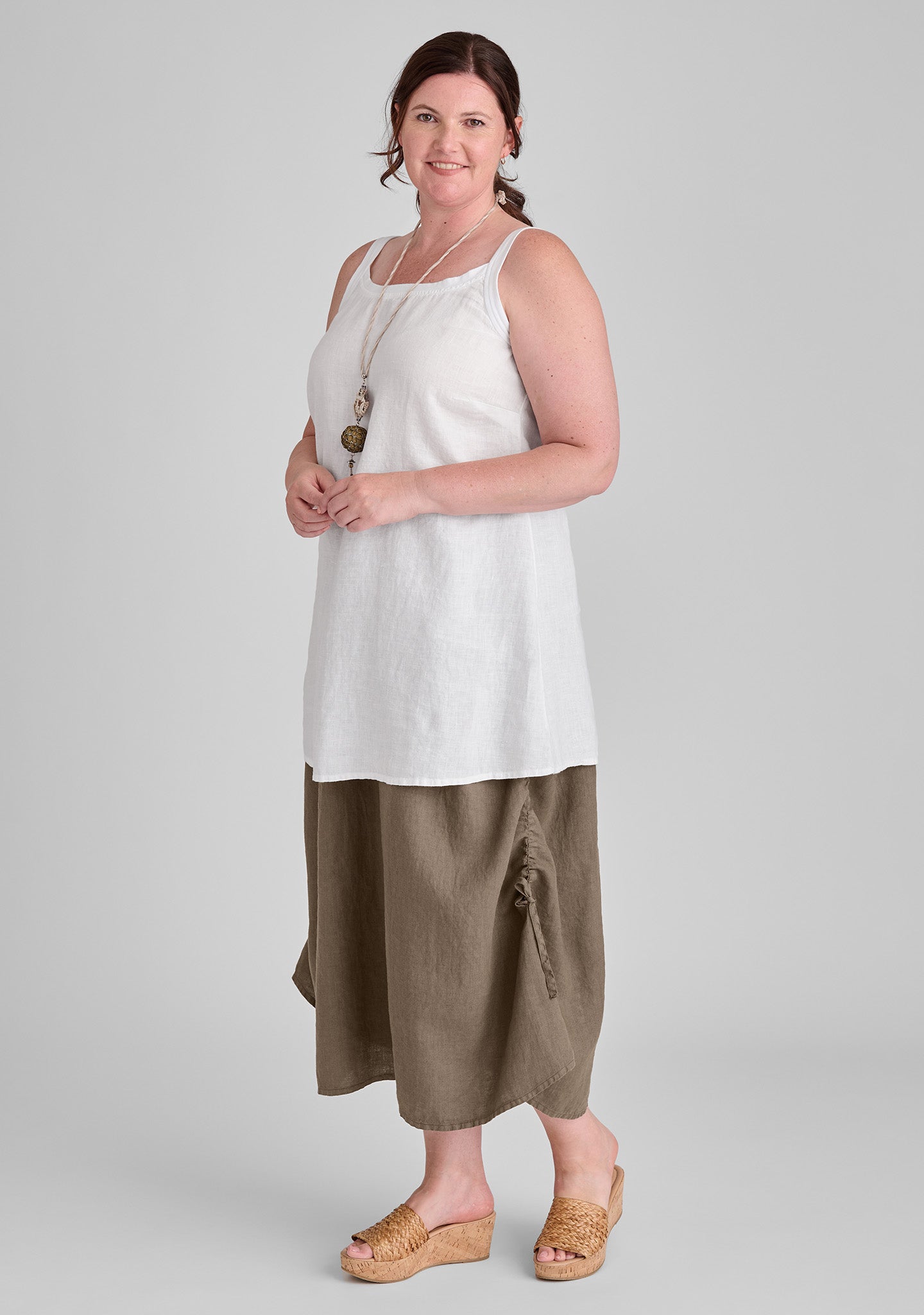 Upward Tunic Linen Tank Top - Women's Breathable Summer Blouse for Casual Wear, Beach Outfits & Boho Style