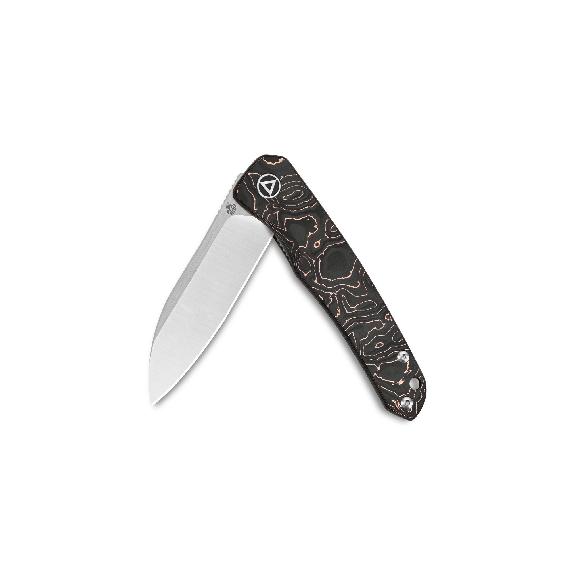 QSP Otter Liner Lock Pocket Knife - S35VN Stainless Steel Blade, Copper Foil Carbon Fiber Handle - EDC, Camping, Hiking & Outdoor Survival Tool