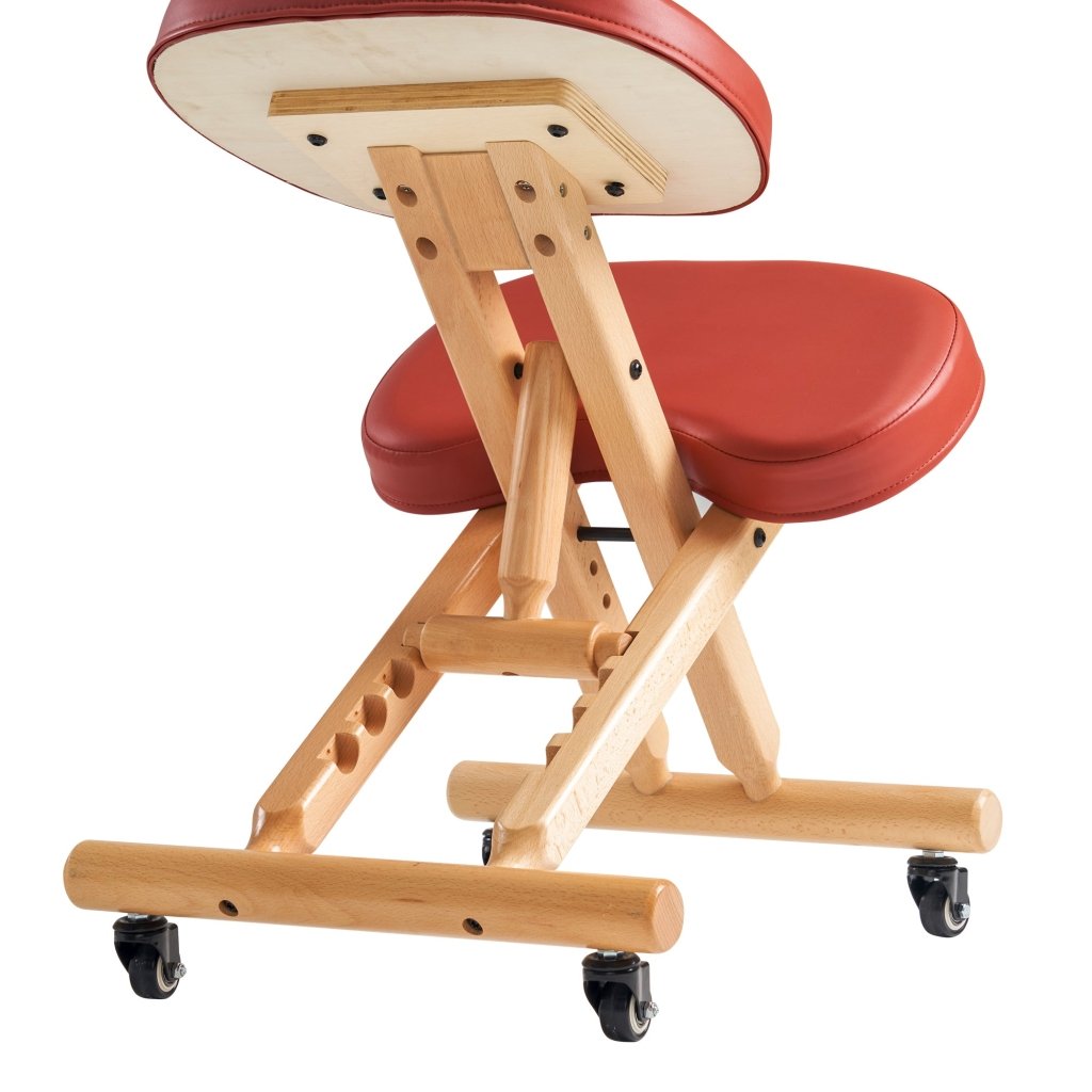 Ergonomic Wooden Foldable Kneeling Chair for Office & Home - Adjustable Posture Correction Stool for Better Sitting Position - Perfect for Meditation, Yoga, and Desk Work