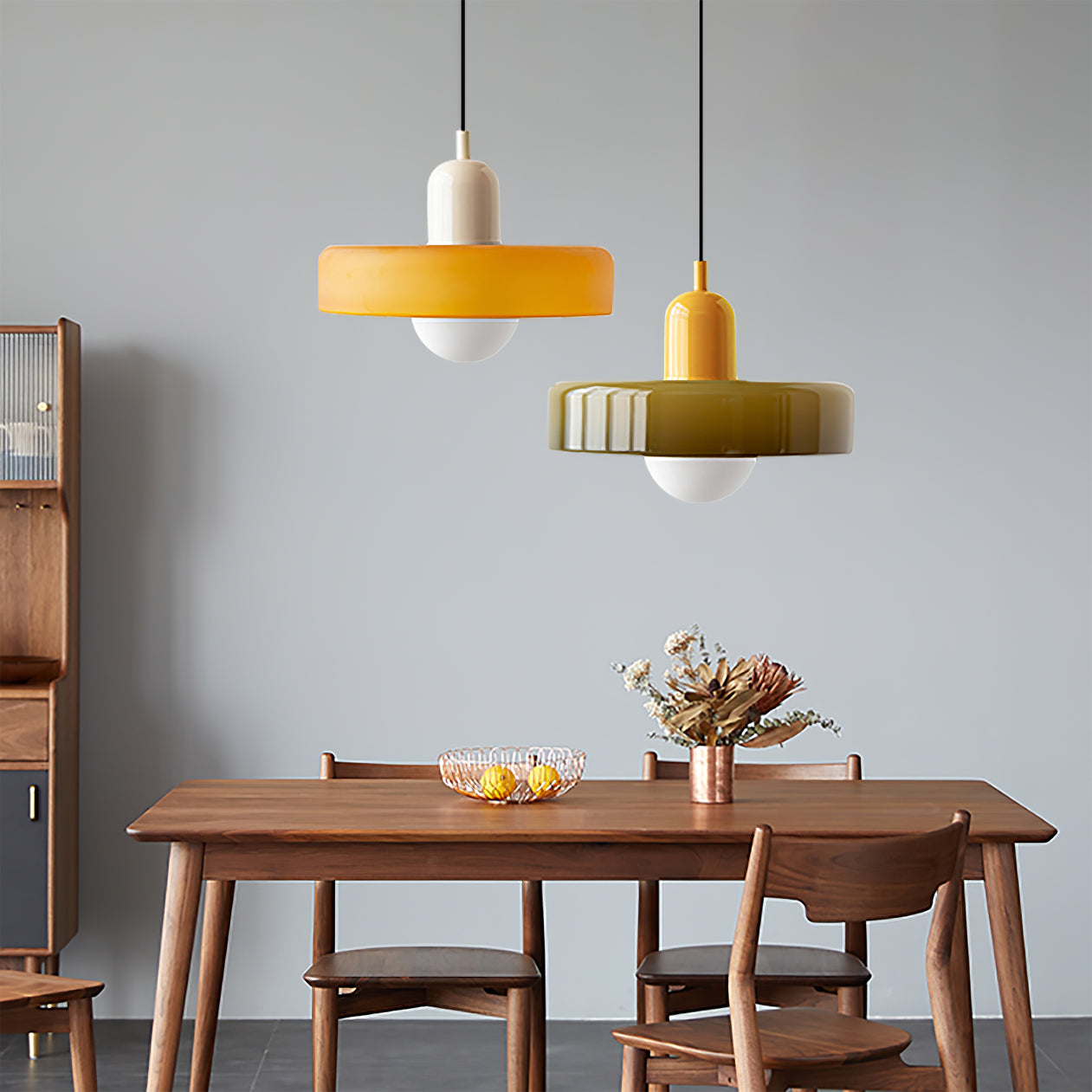 Modern Disc Orb Pendant Light Fixture - Sleek Minimalist Ceiling Lighting for Dining Room, Kitchen, Bedroom & Living Room Decor