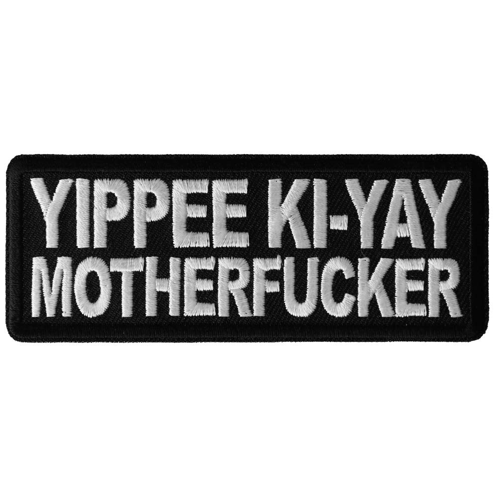 Yippee Ki Yay Motherfucker Funny Iron On Patch for Adults - Cool Sew On Badge for Jackets, Hats, Backpacks & DIY Crafts