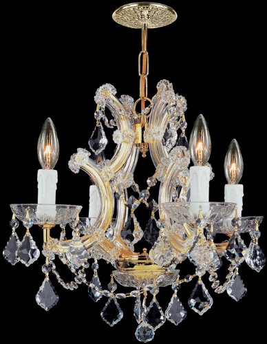Regis 6-Light Crystal Chandelier with Clear Swarovski Spectra Beads - Elegant Dining Room Lighting for Home Decor & Luxury Interior Design