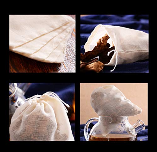 Premium Sohapy Tea Filter Bags - 10 Pack Reusable Cotton Tea Infusers for Loose Leaf Tea, Coffee, Cold Brew & Herbal Tea | Ideal for Home Kitchen, Cooking, Straining & DIY Soup Making