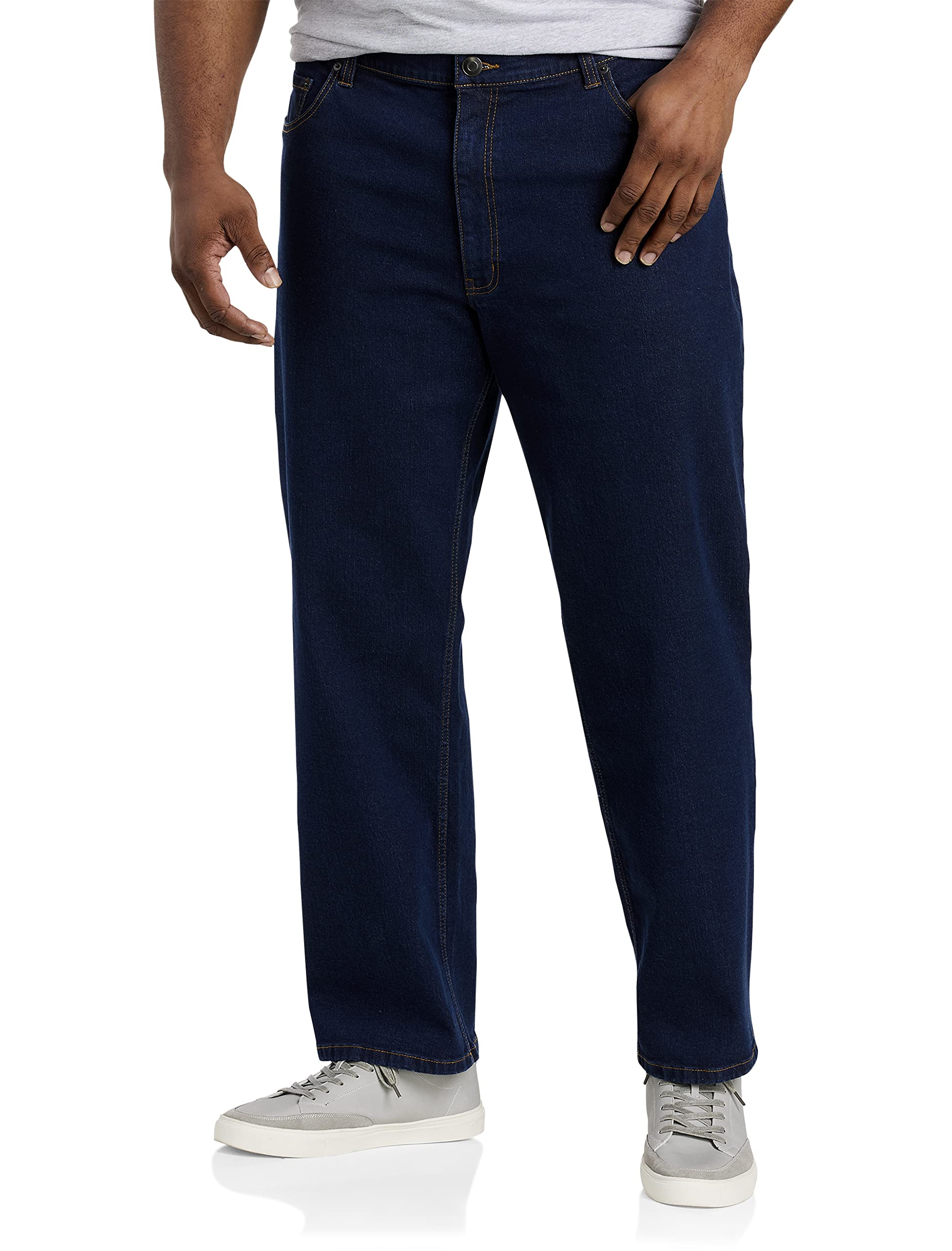 DXL Big and Tall Essentials Relaxed-Fit Jeans for Men - Comfortable Stretch Denim Pants for Casual Wear & Everyday Use